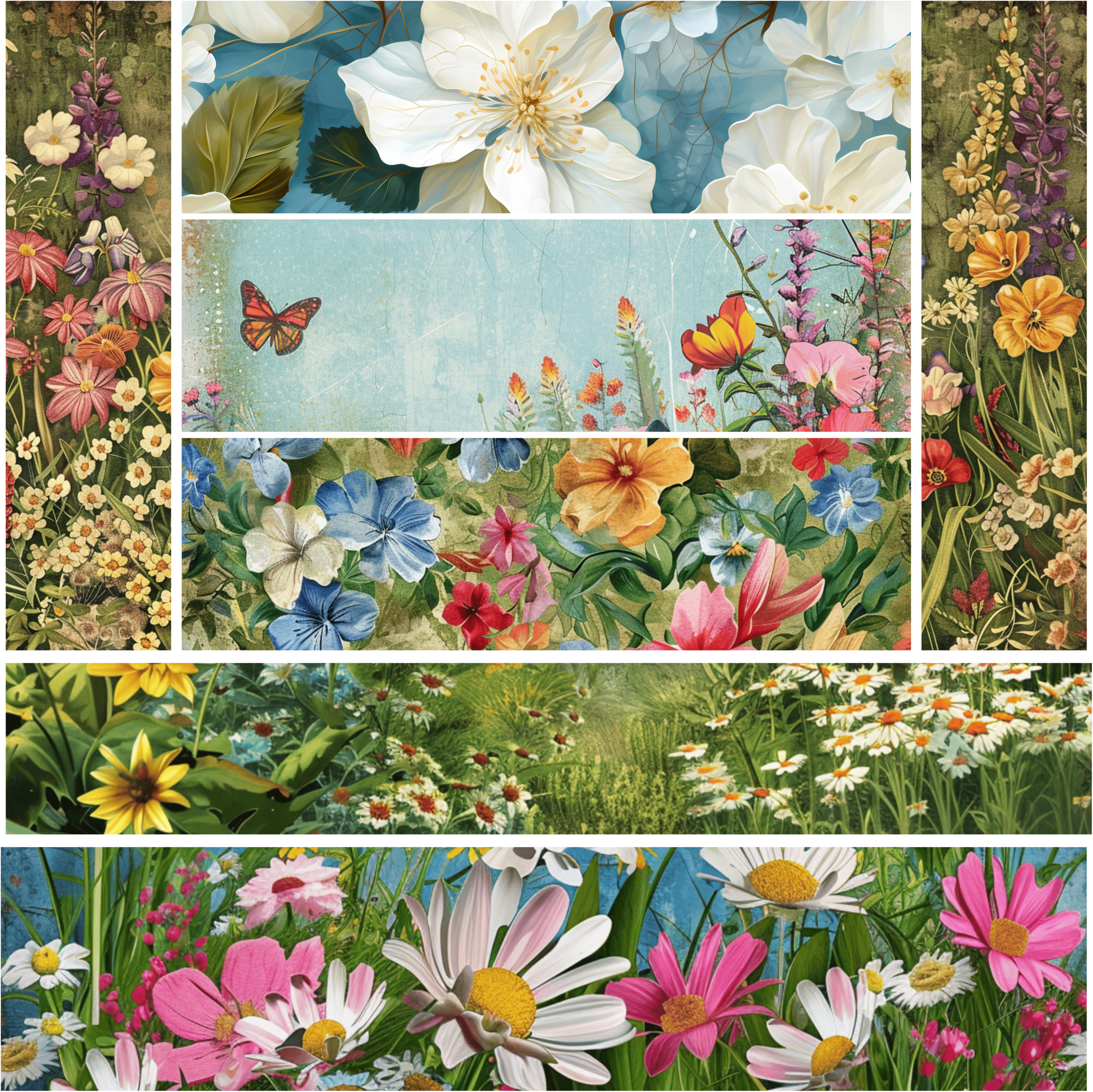 SPRING FLOWERS MIXED MEDIA 3