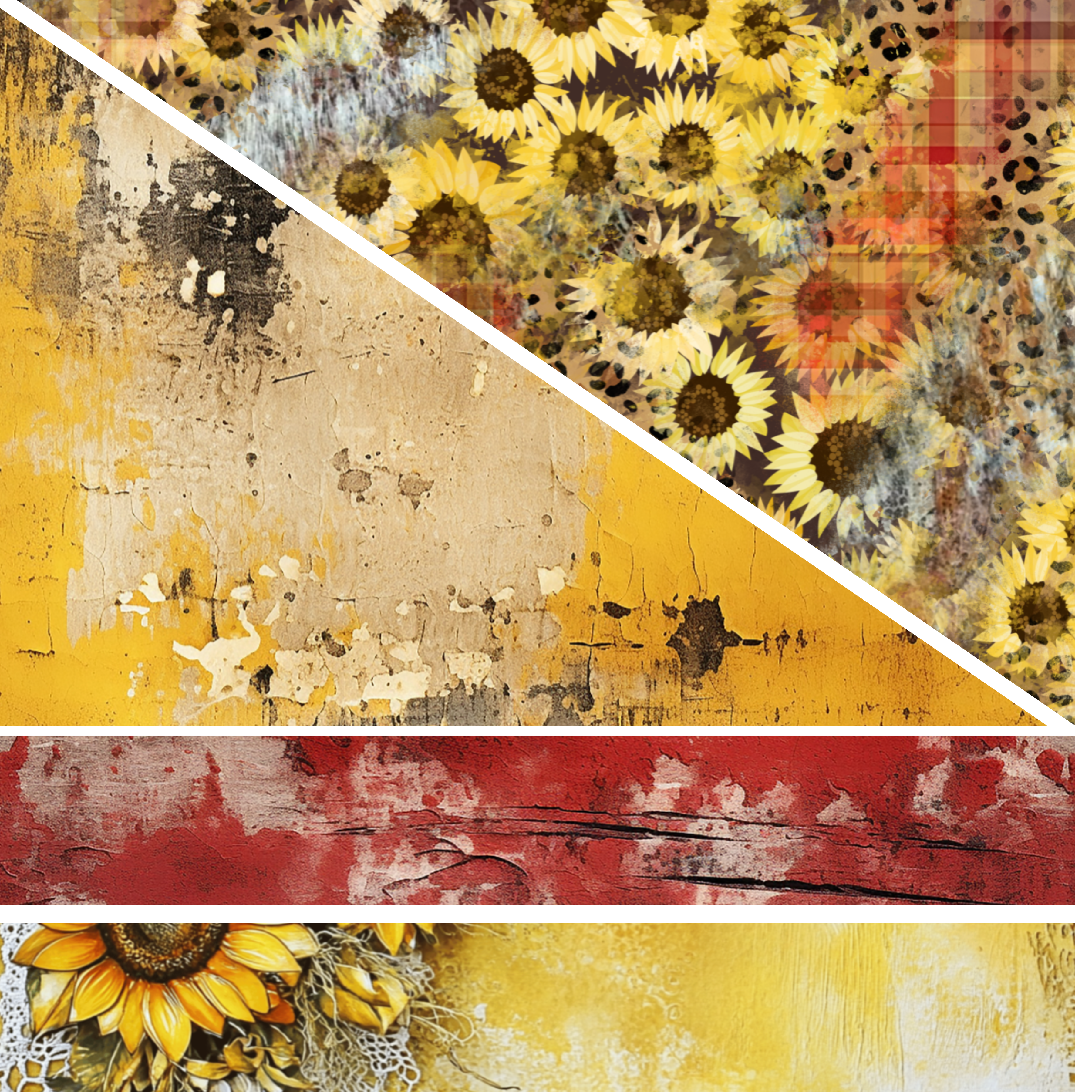 JenniferAnn's Rustic Sunflower Collection Mixed Media 2