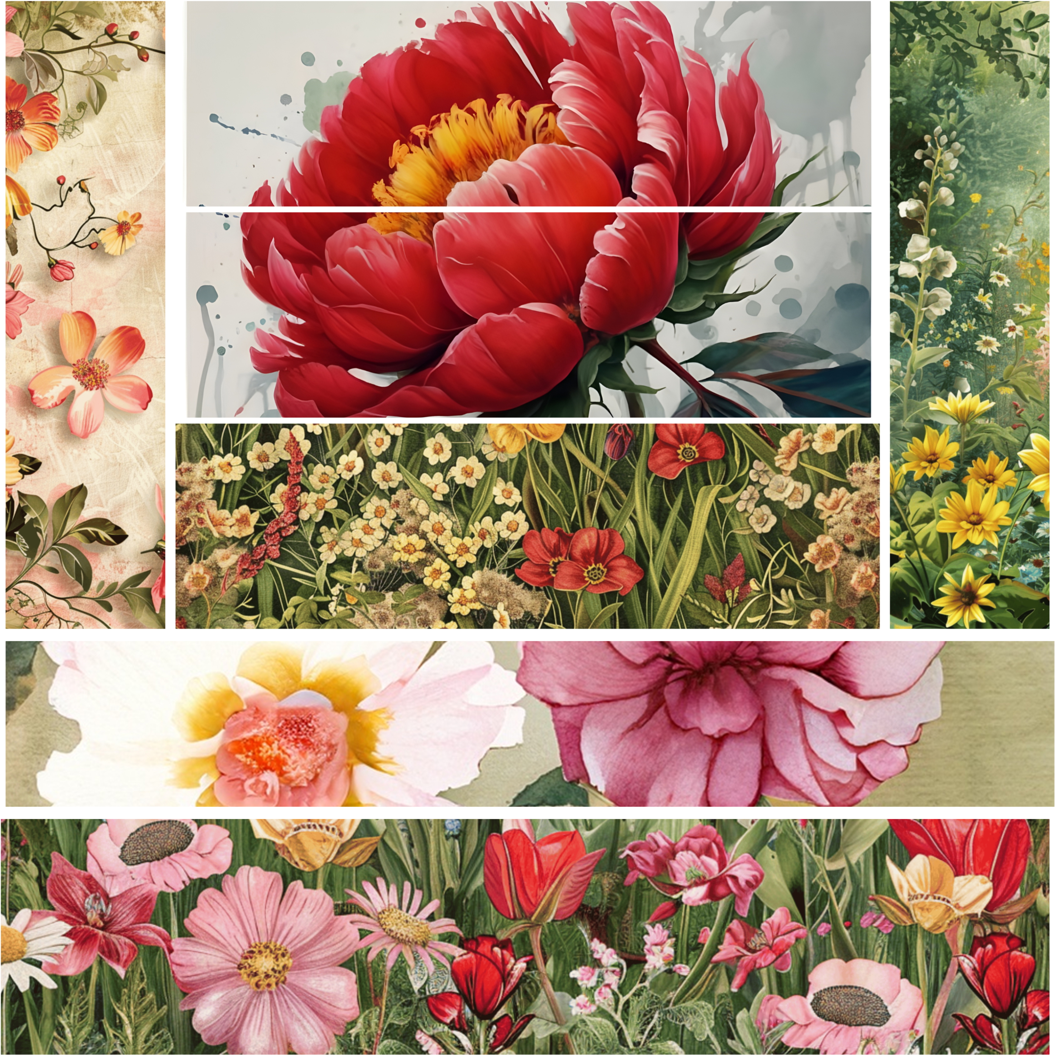 SPRING FLOWERS MIXED MEDIA 4