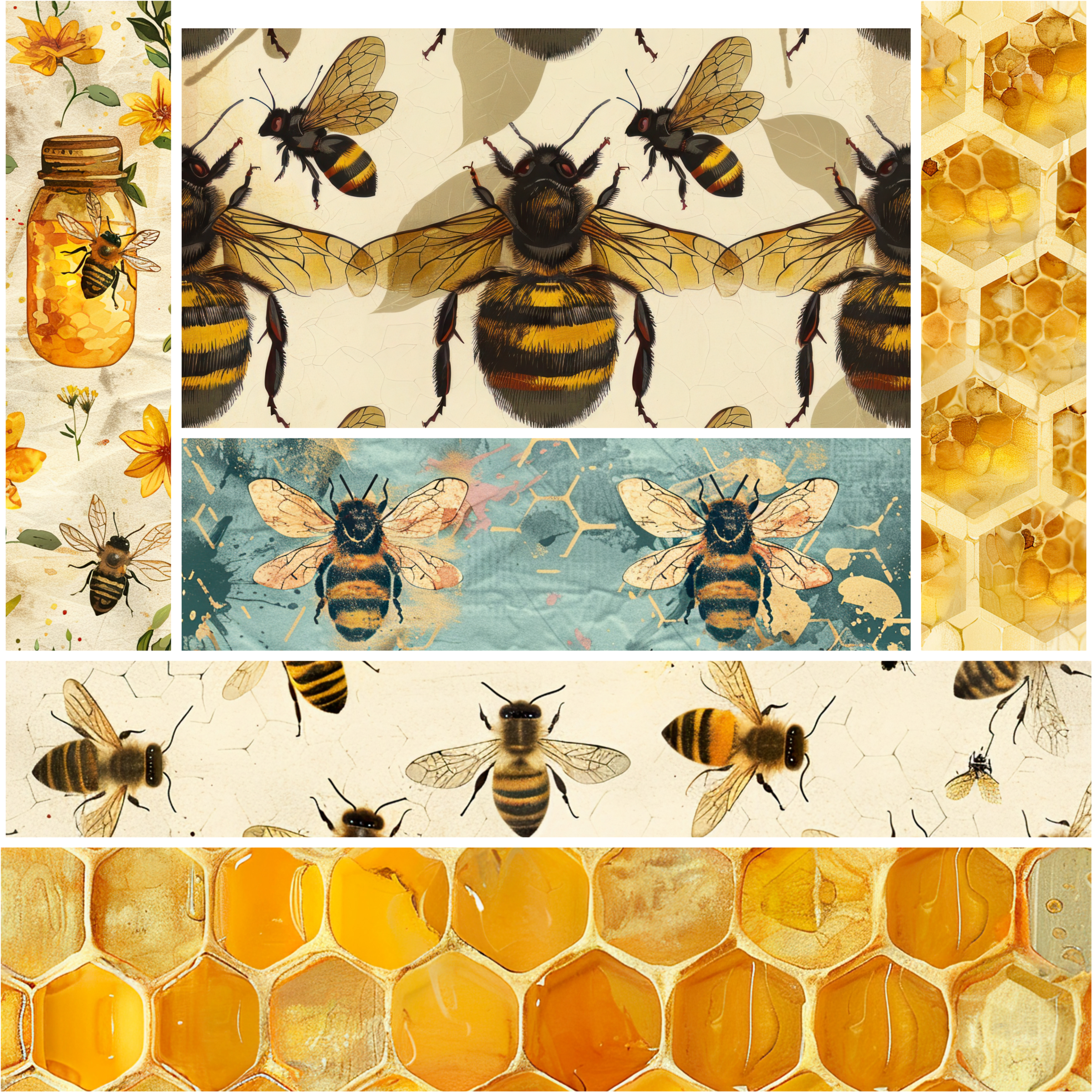 SPRING BEES MIXED MEDIA 1