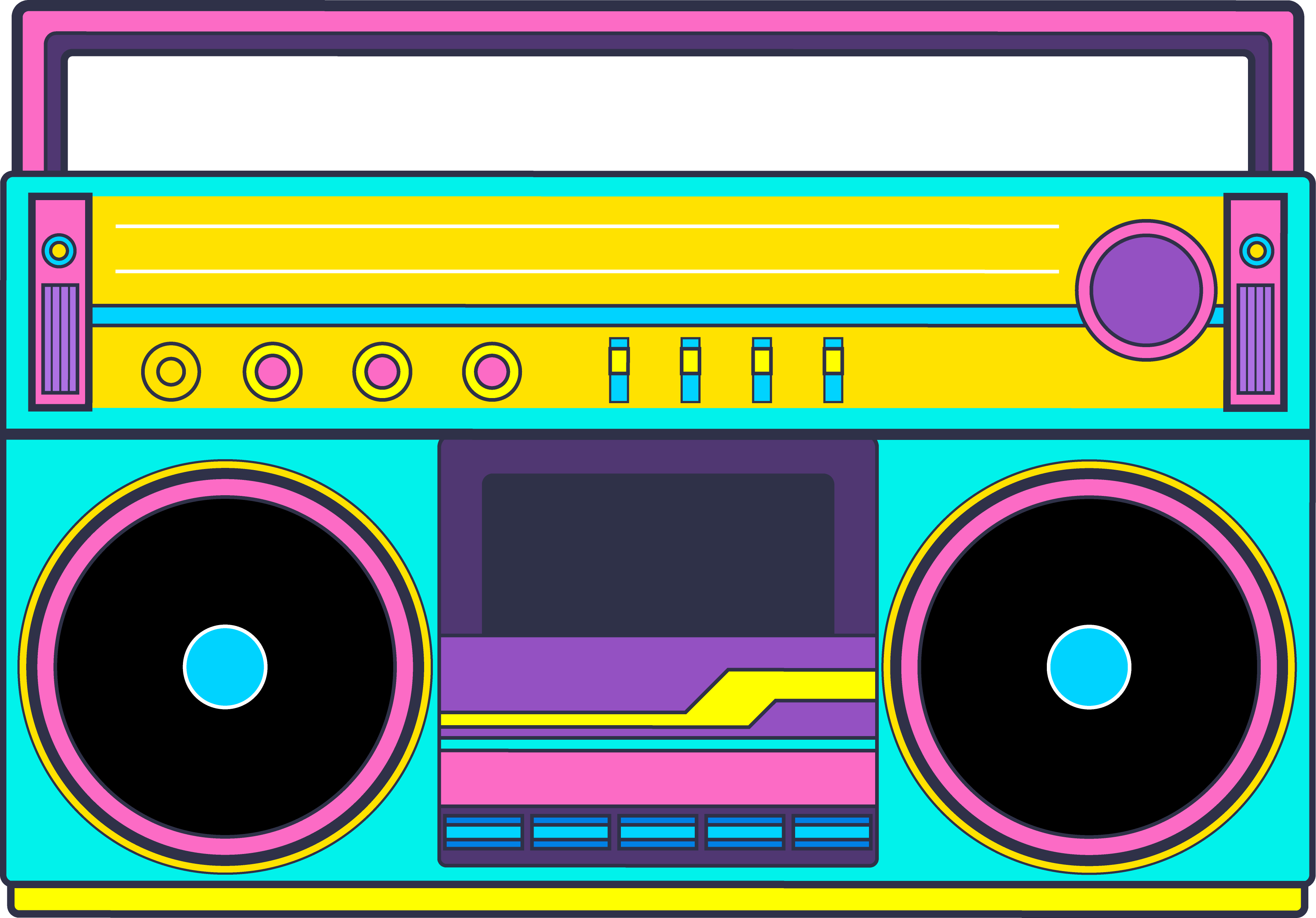 80'S Boom Box Decal