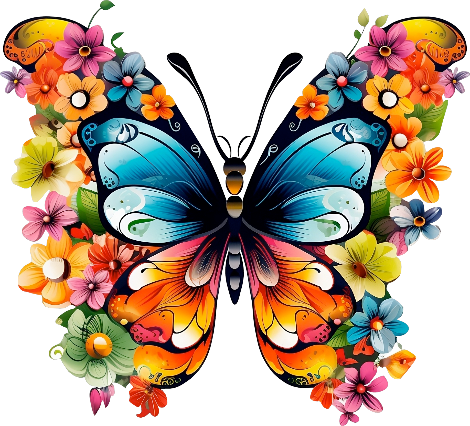 Colorful Floral Butterfly