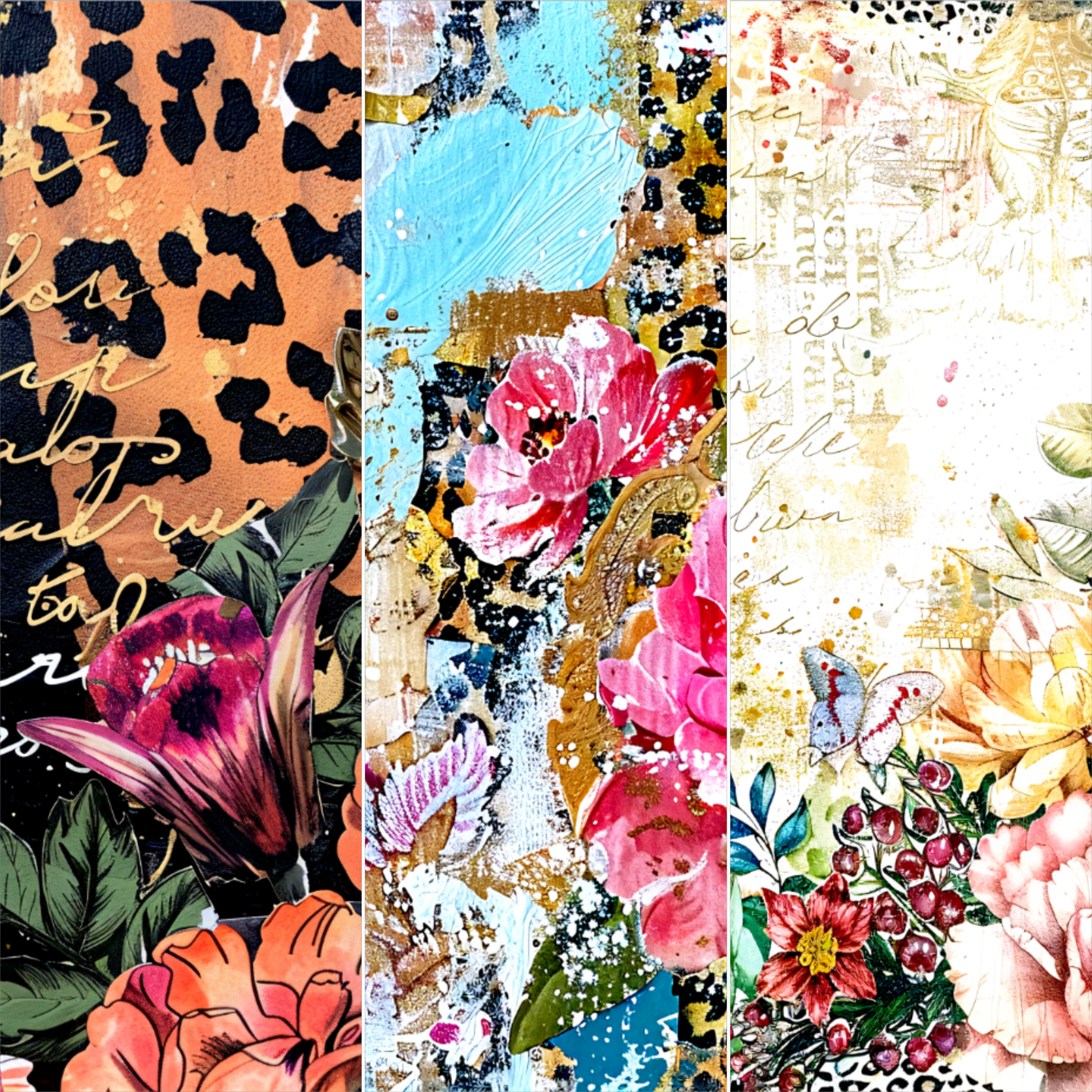 Floral Leopard Mixed Media 1