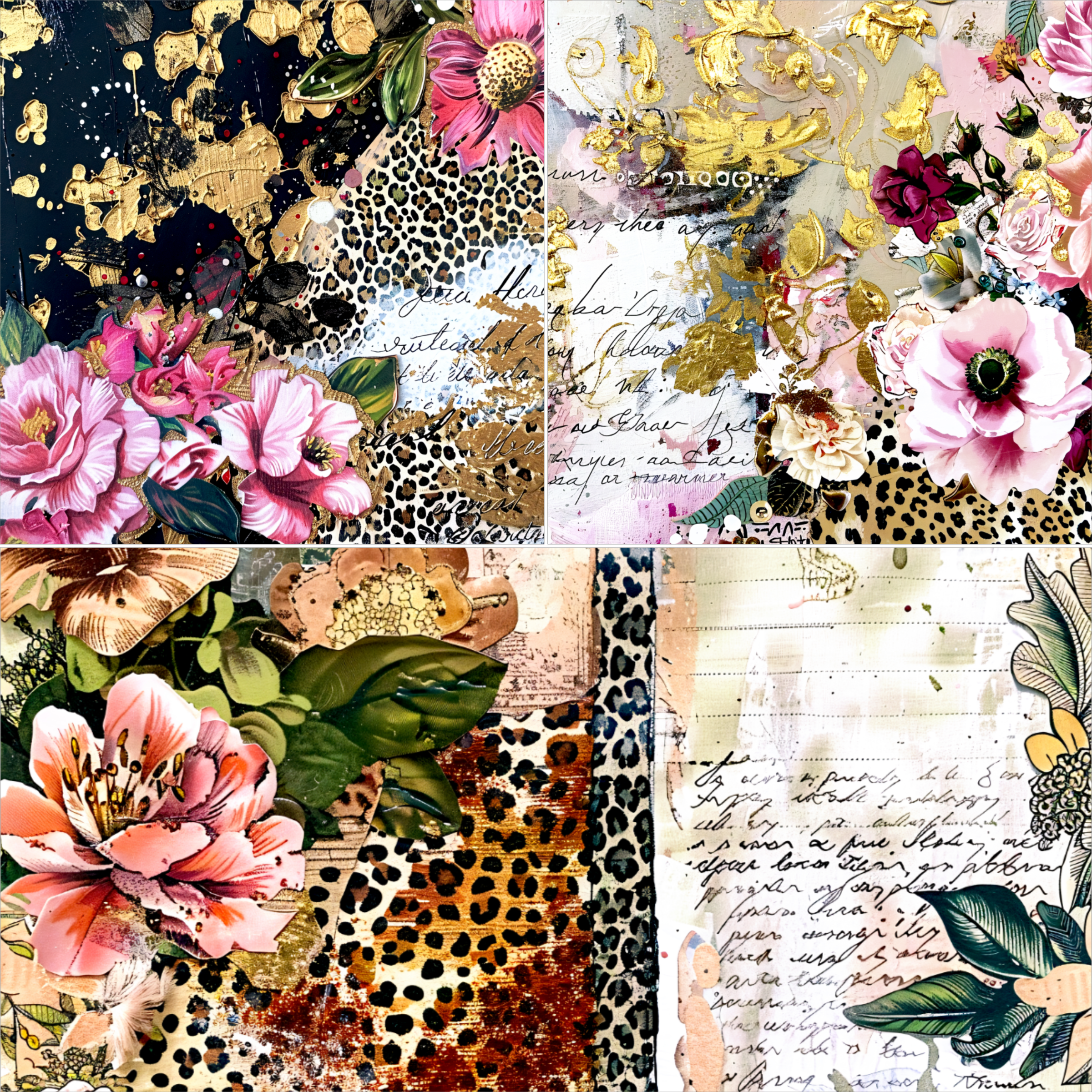 Floral Leopard Mixed Media 2