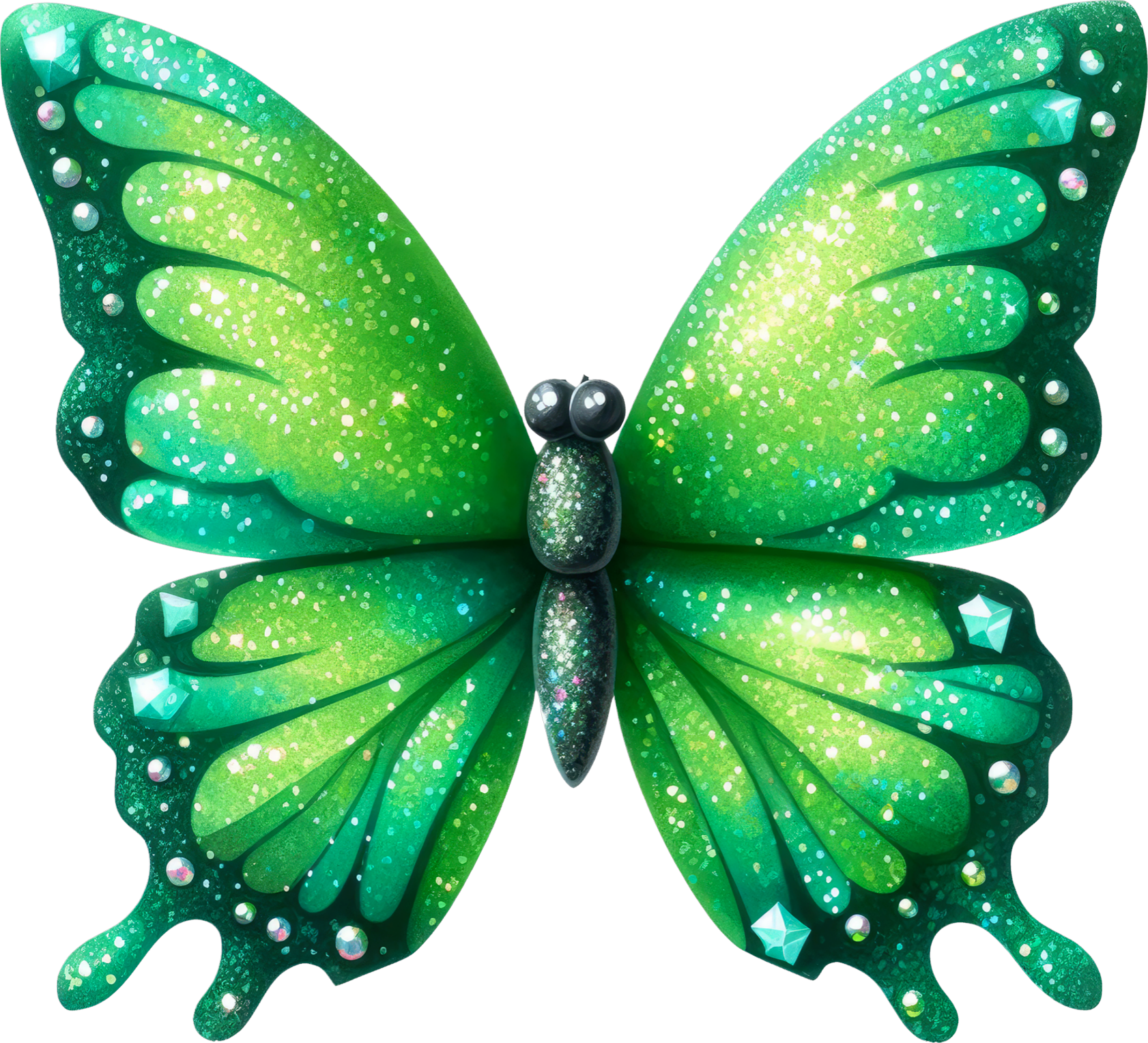 Green Sparkly Butterfly