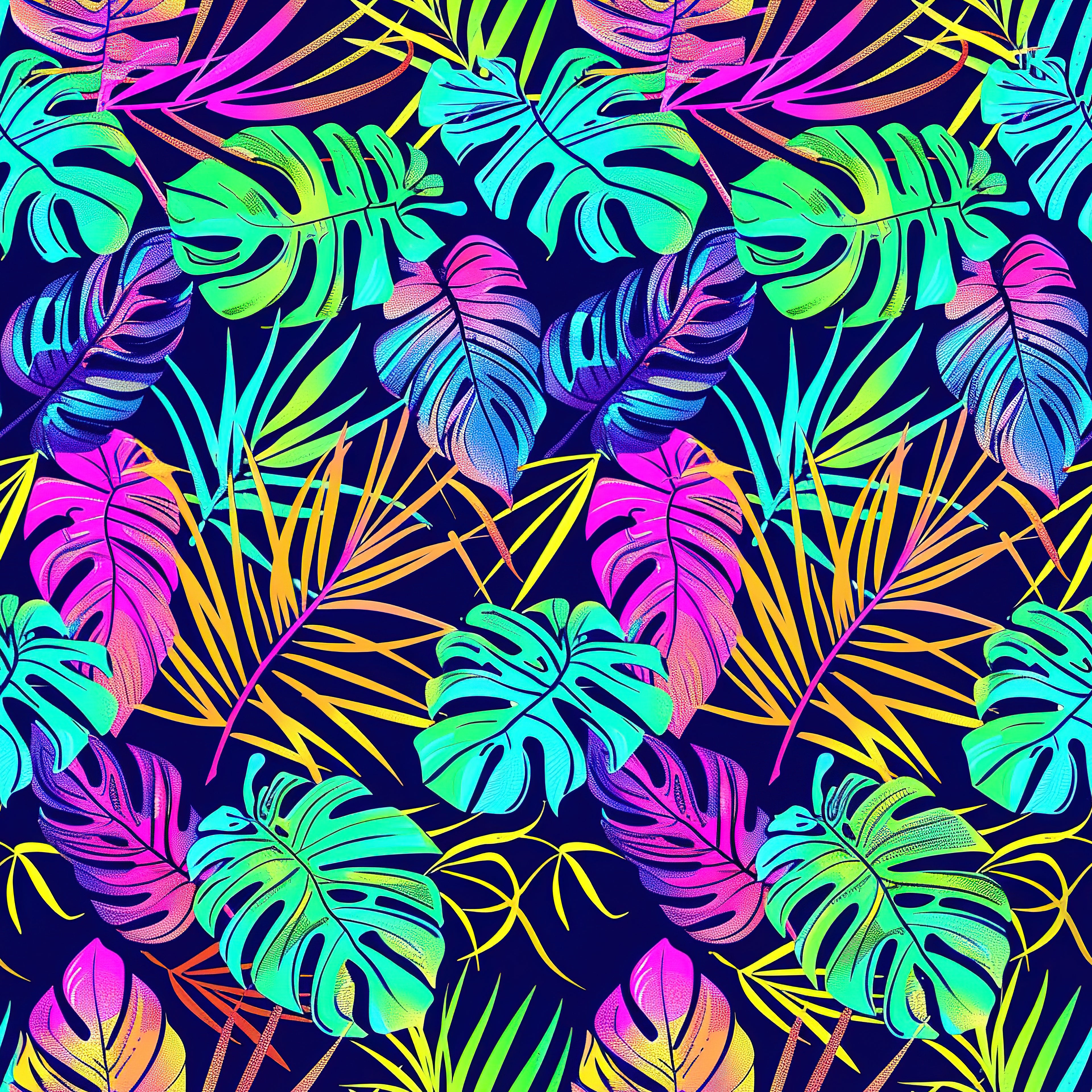 Neon Monstera Vinyl 3