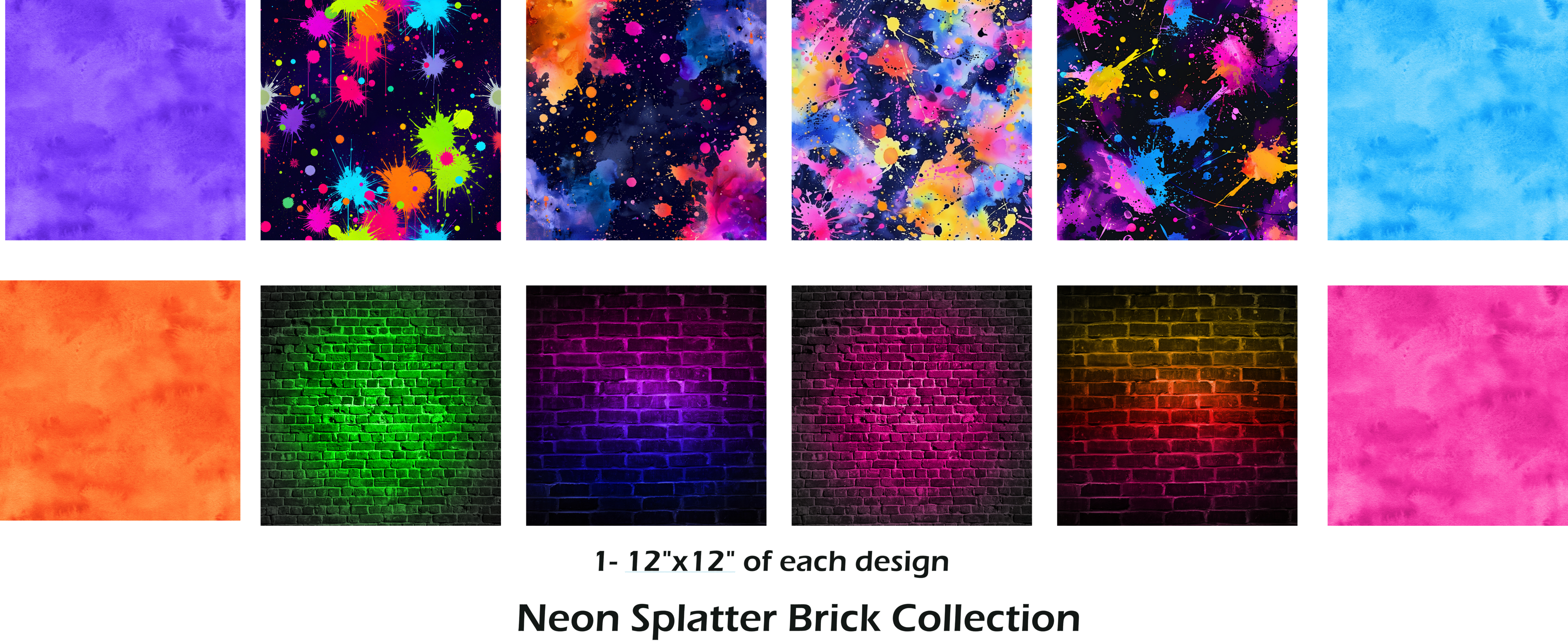 Neon Splatter Brick Collection