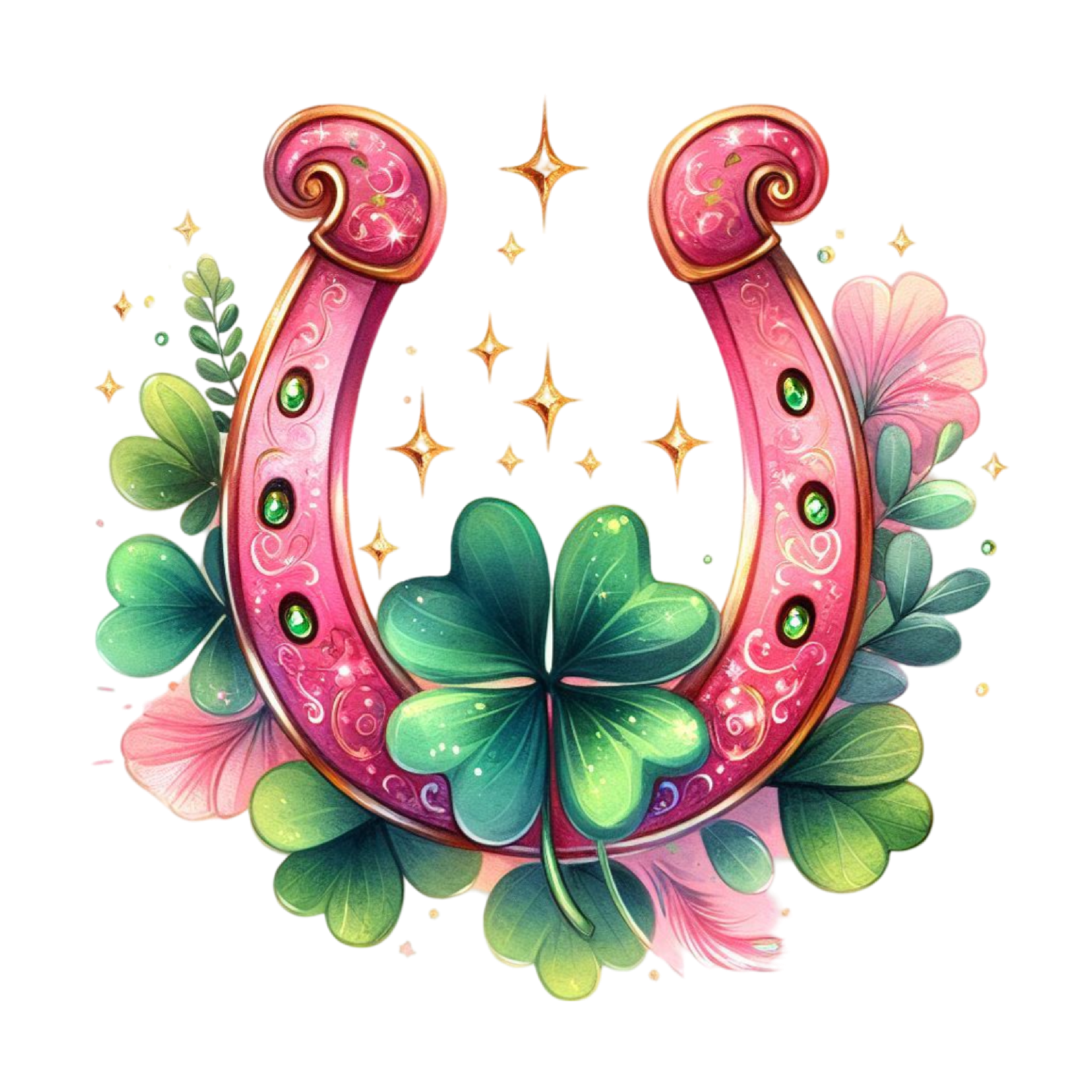 St. Patrick's Day Collection- Pink Horseshoe UVDTF Decal