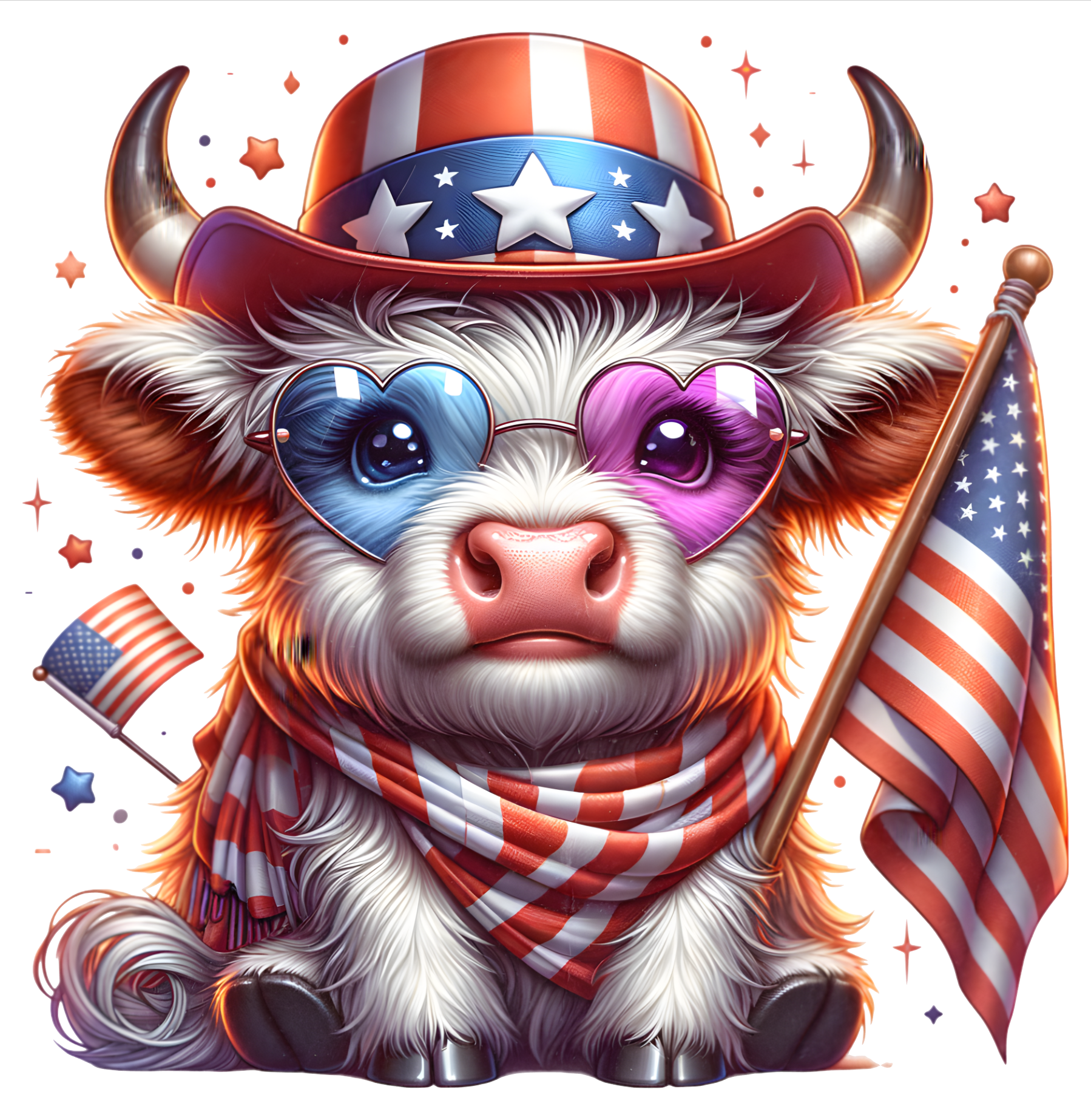 Patriotic Highland Cow 1