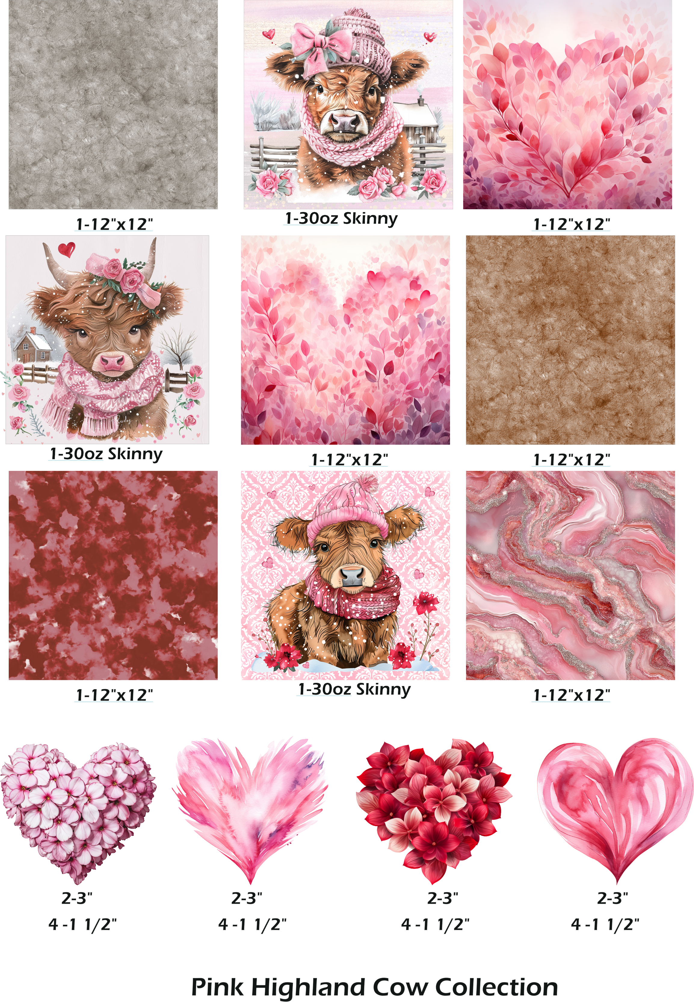Pink Highland Cow Collection
