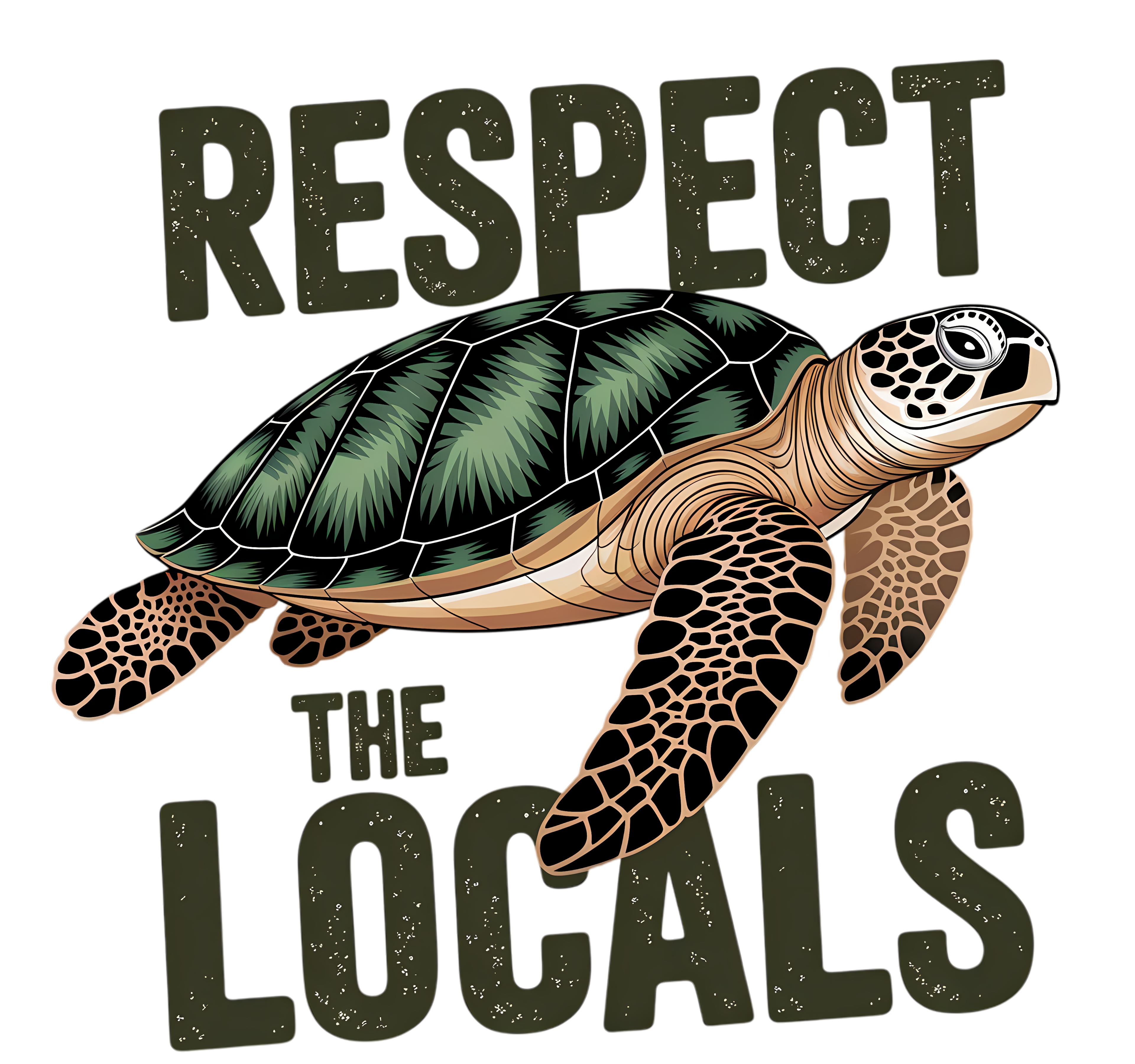 Respect The Locals Turtle Decal