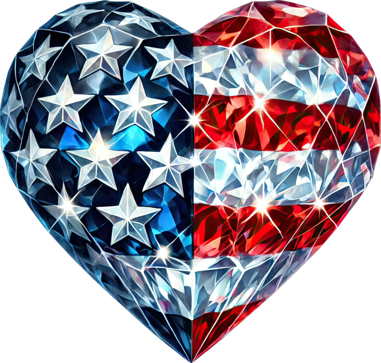 Sparkly Flag Heart