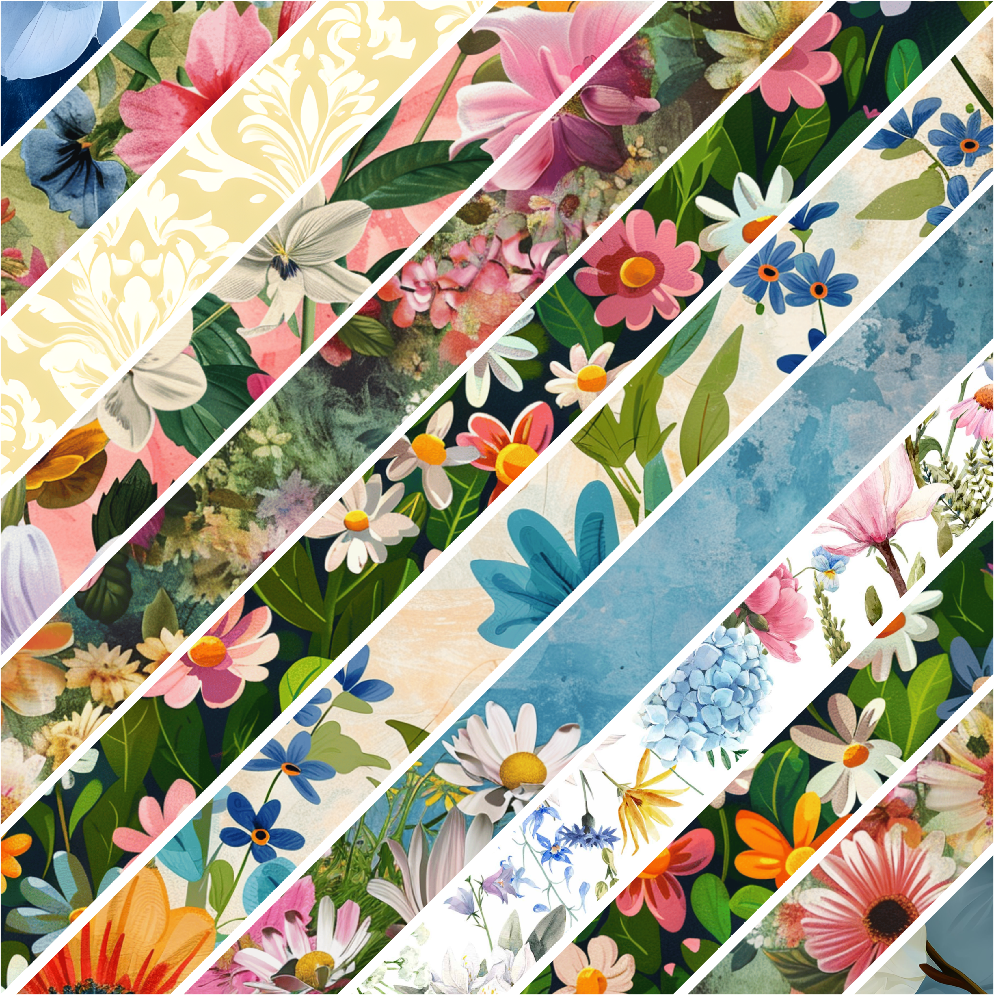 SPRING FLOWERS MIXED MEDIA 2