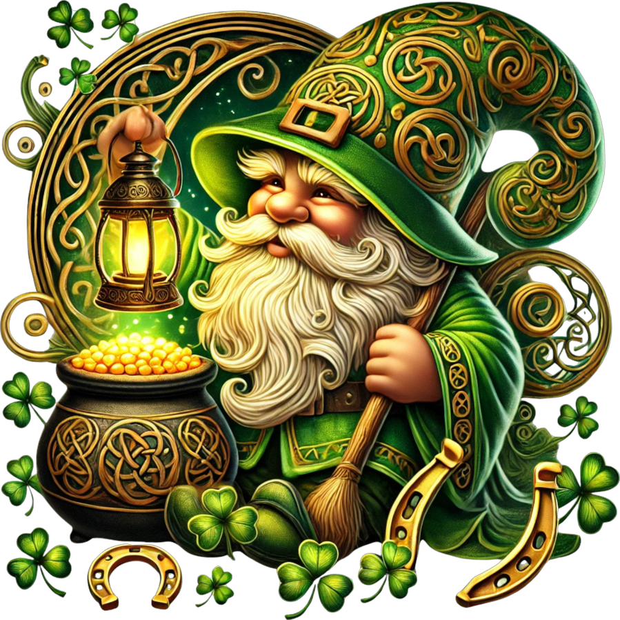 St. Patrick's Day Collection- Gnome w Lantern UVDTF decal