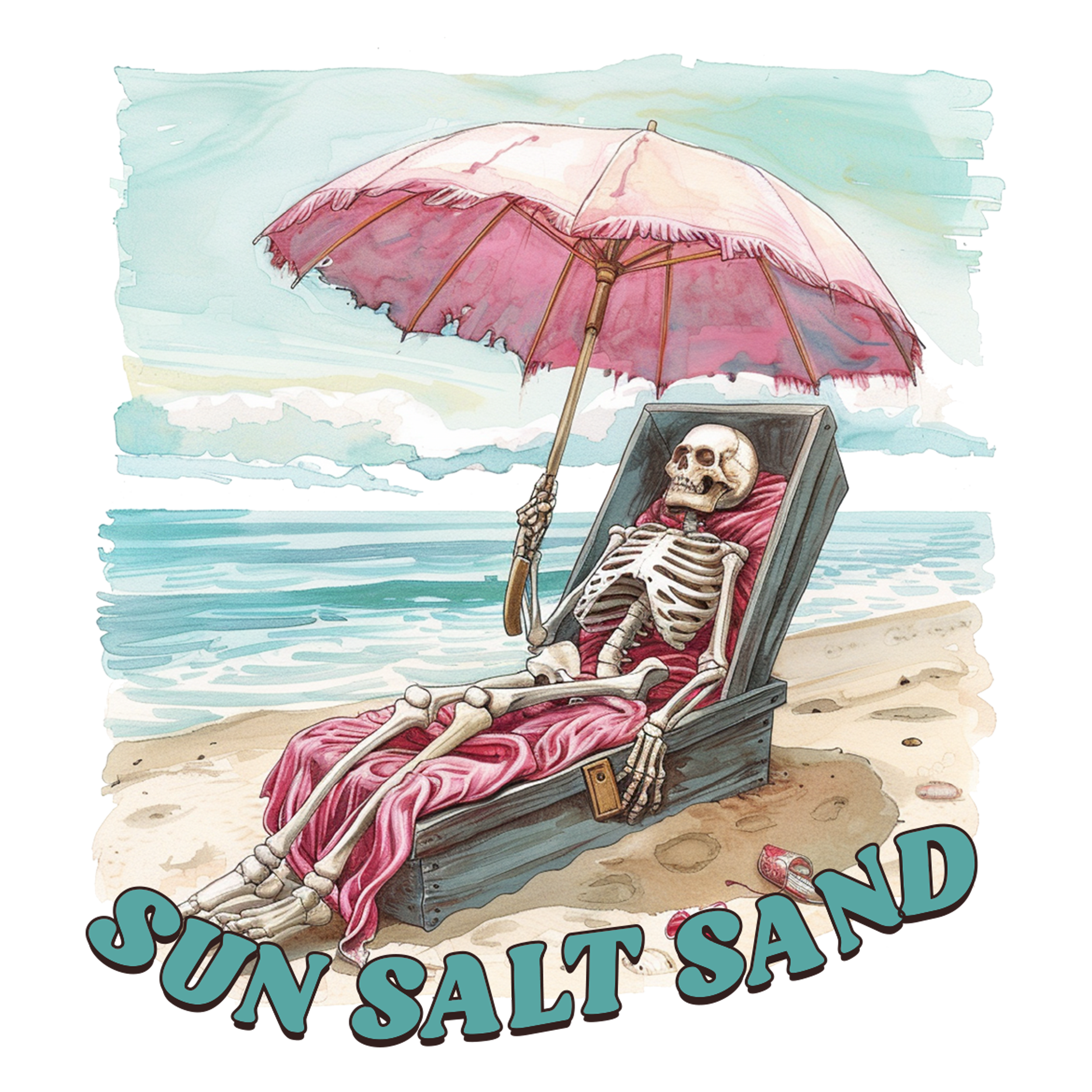 Sun Salt Sand Skeleton Decal