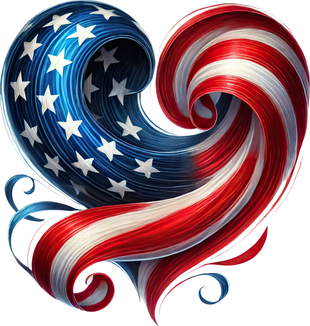 Swirly Flag Heart Decal