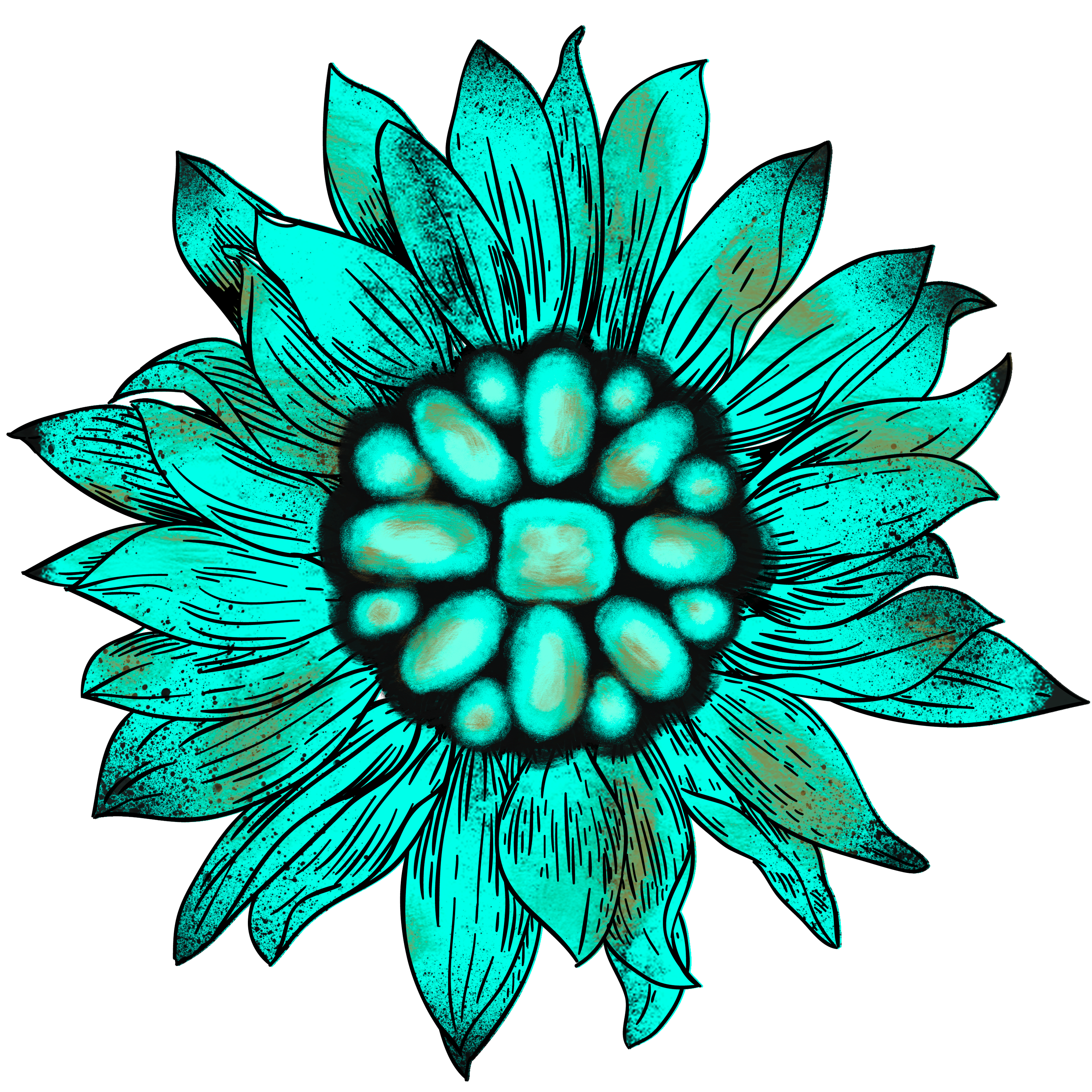 Turquoise Gem Sunflower