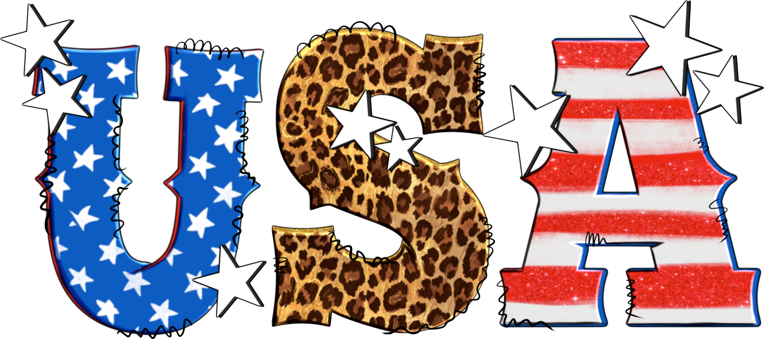 USA Flag Leopard Decal