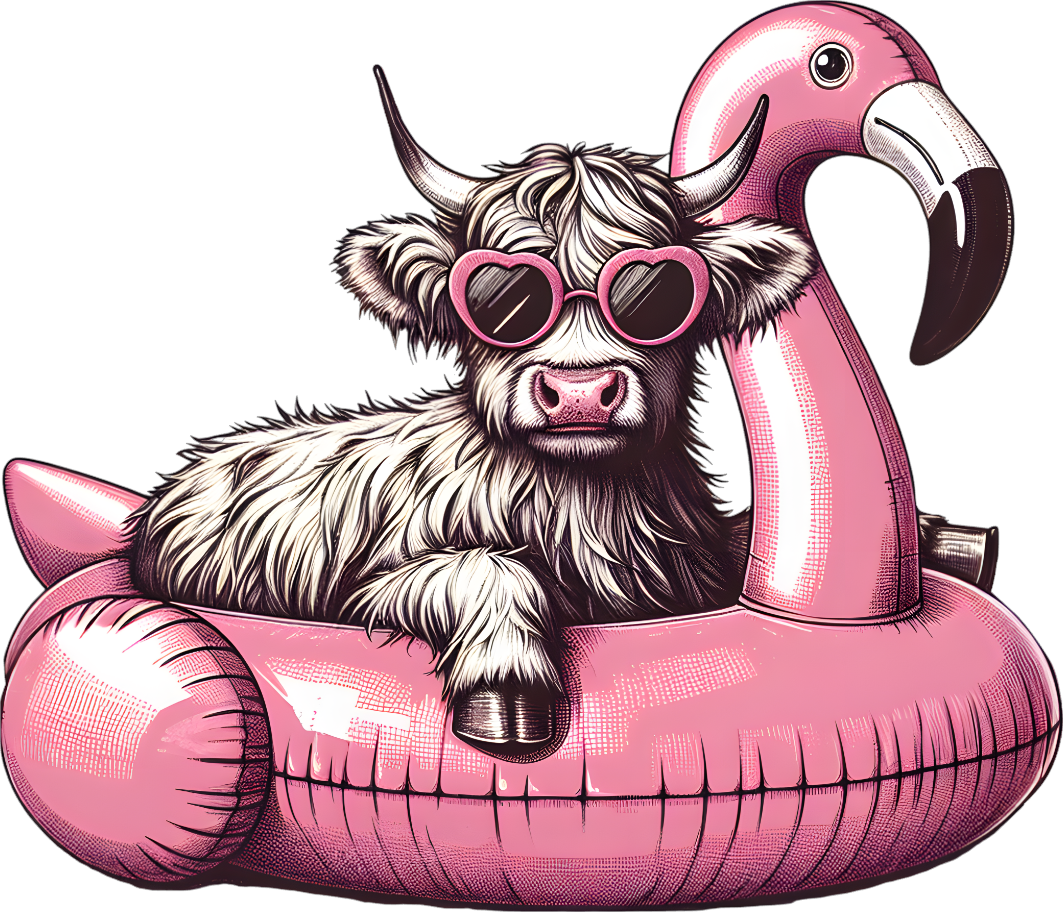 Cow Flamingo Decal 2