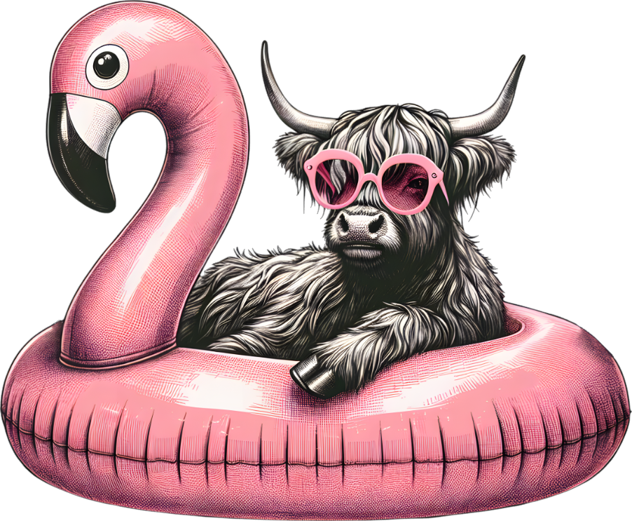Cow Flamingo Decal 4