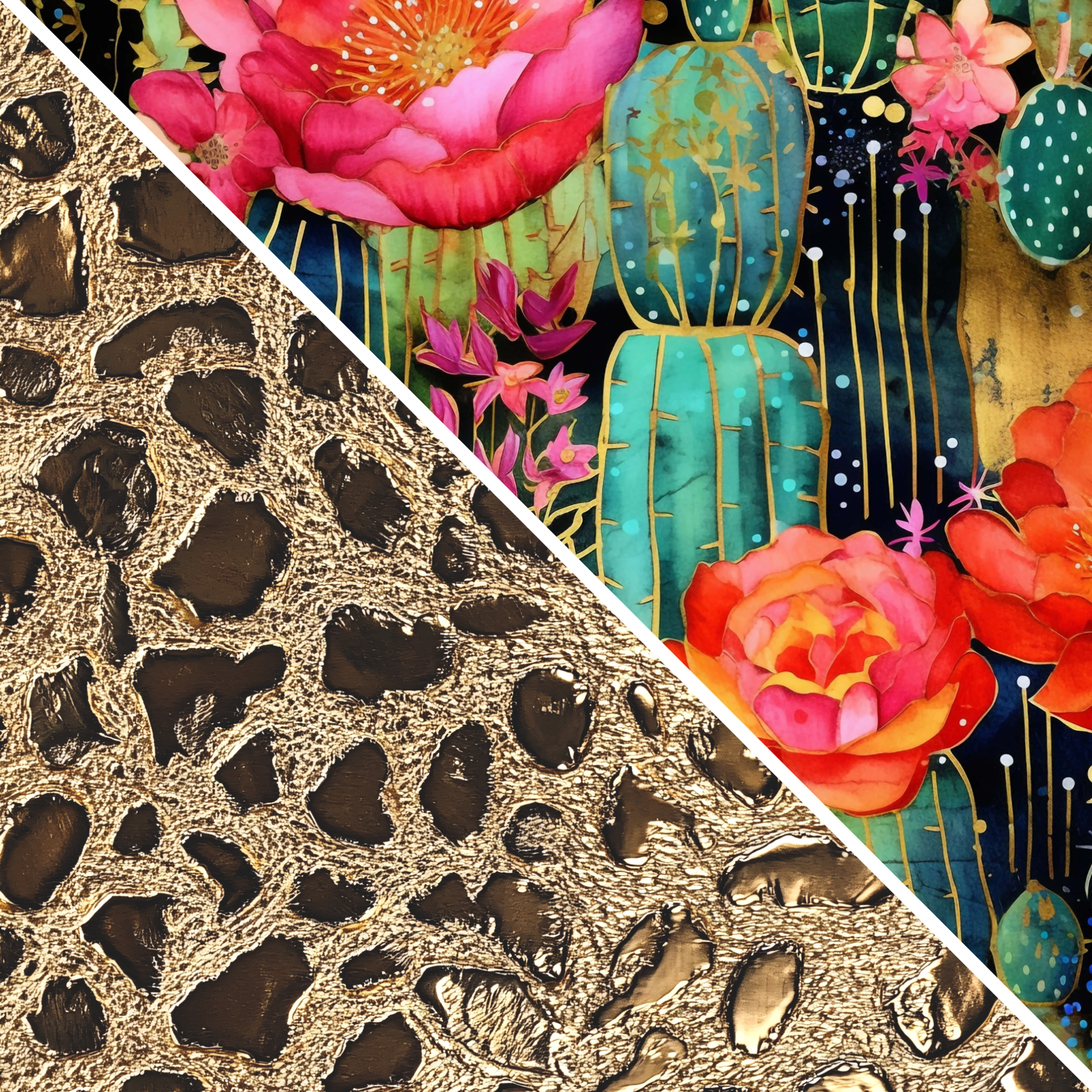 Gold Leopard Mixed Media 2