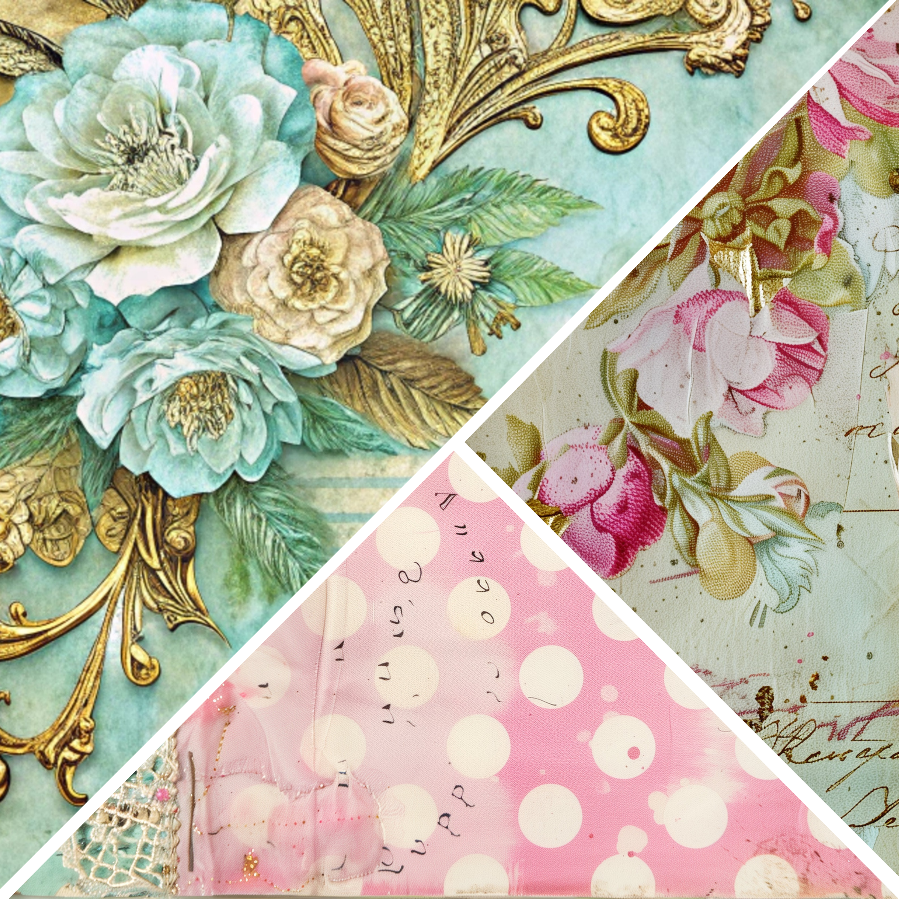 Vintage Floral Collection- Vinyl 1 Mixed Media