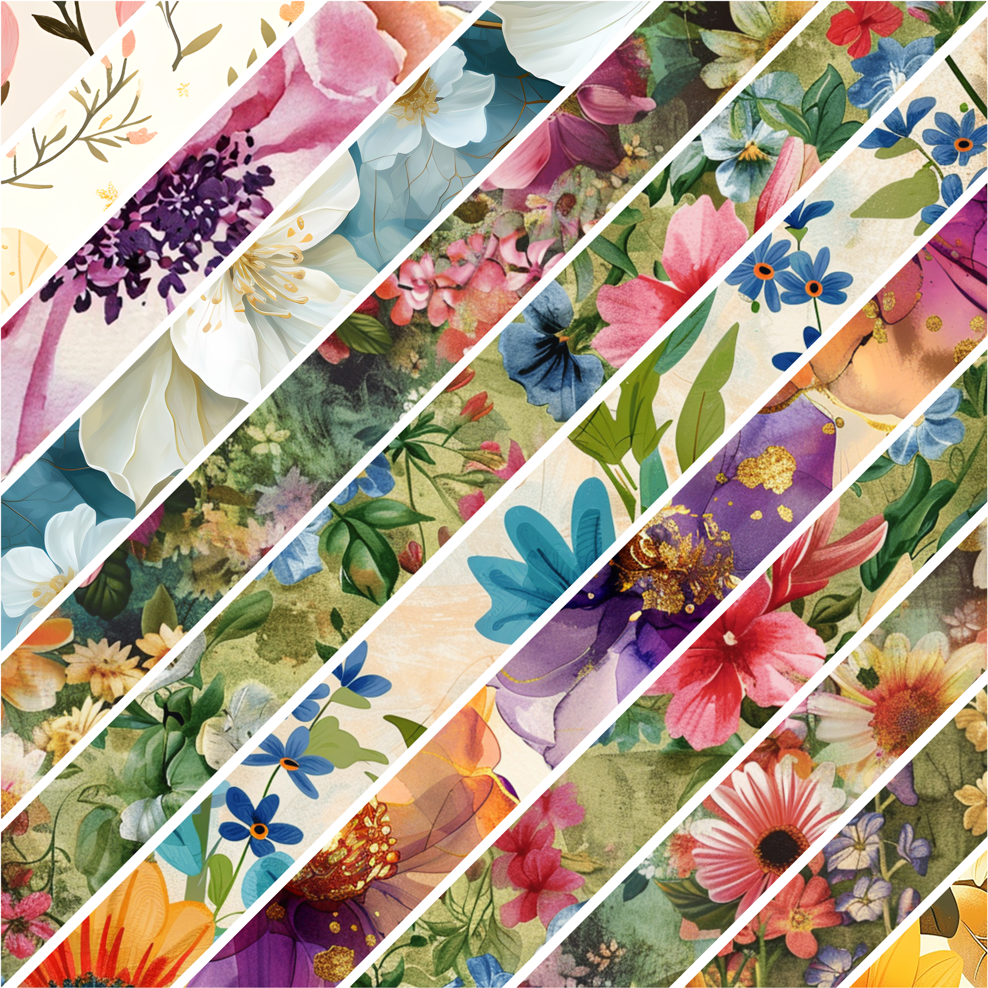 SPRING FLOWERS MIXED MEDIA 1