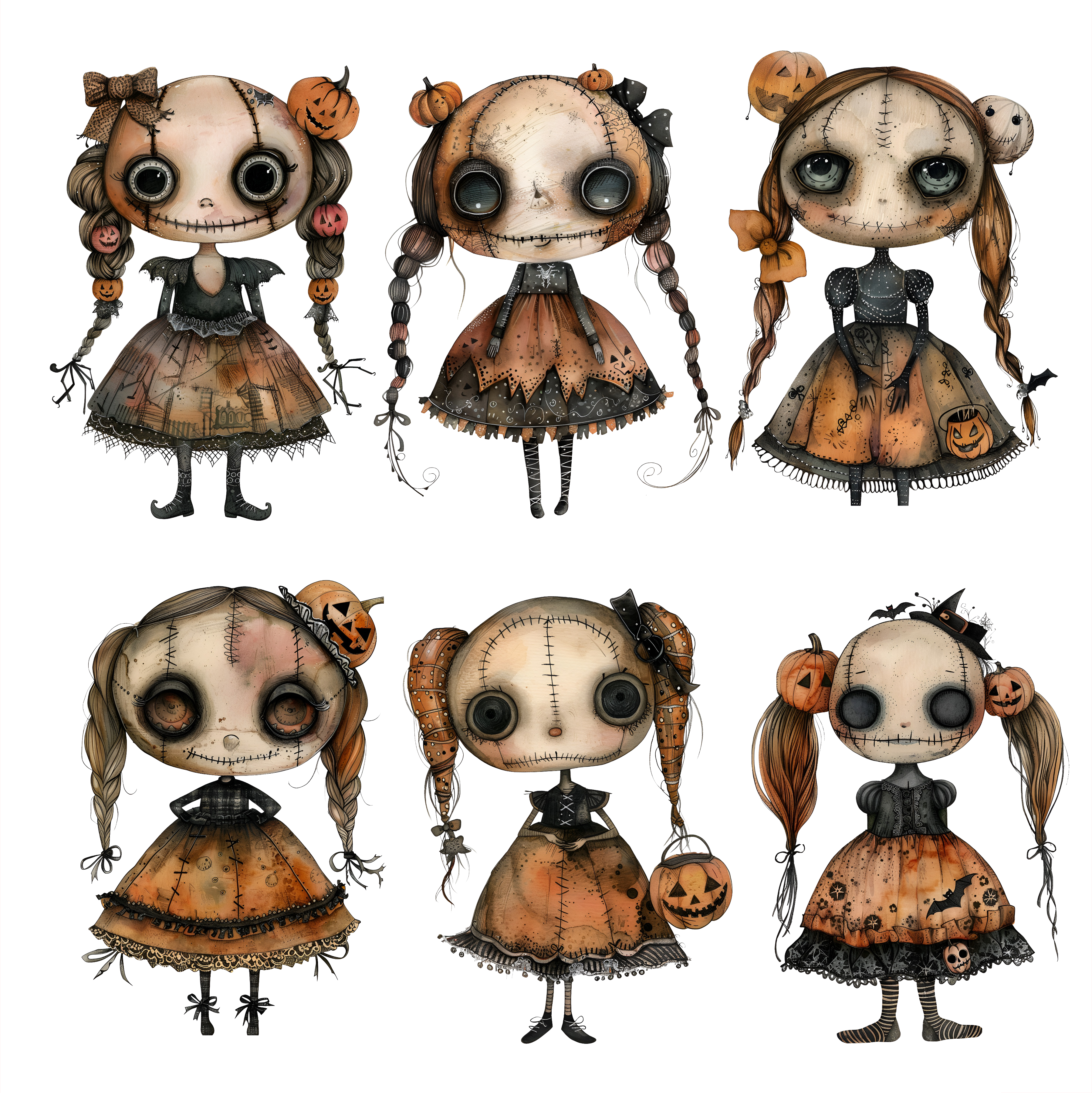 Halloween Dolls Element Sheet 2