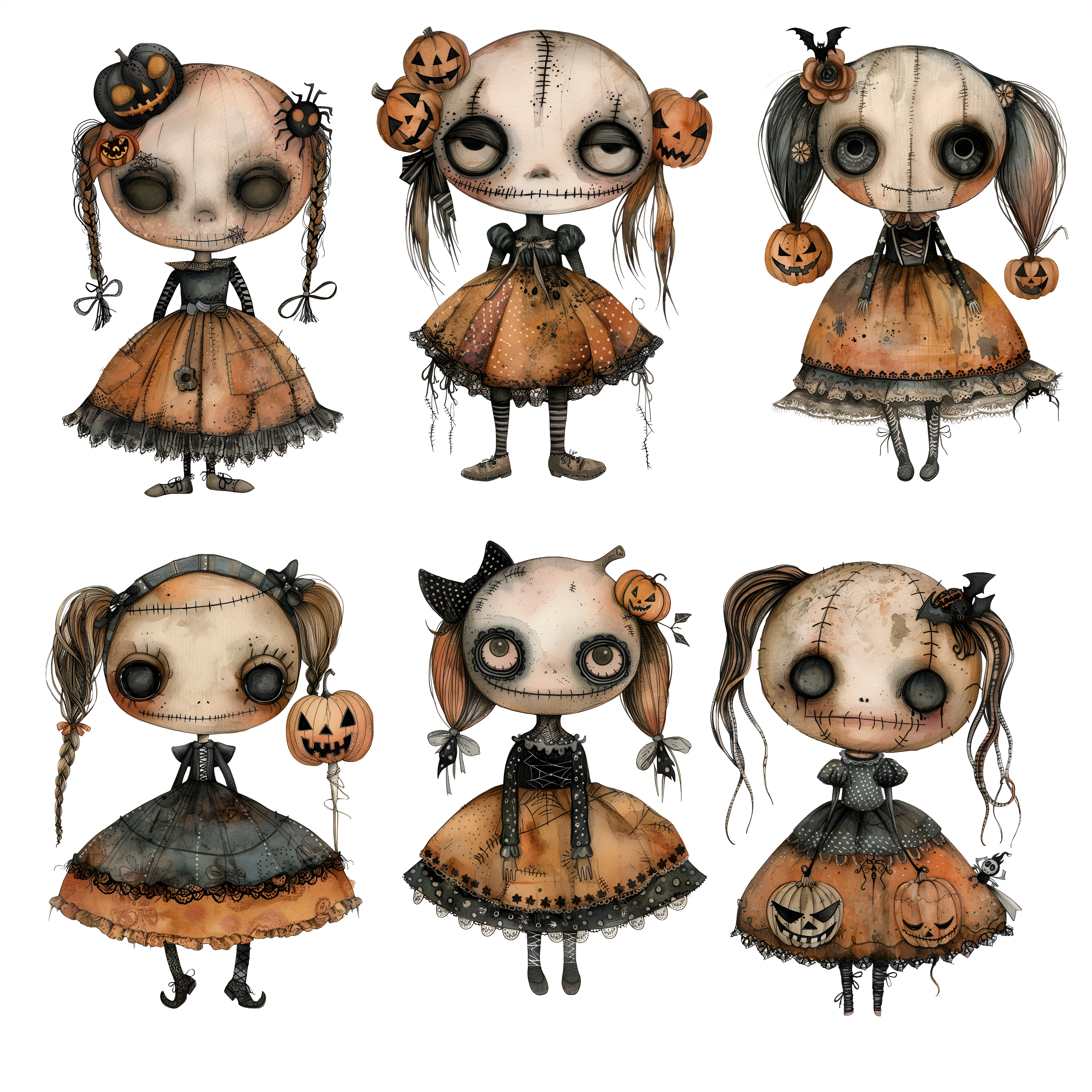 Halloween Dolls Element Sheet 3