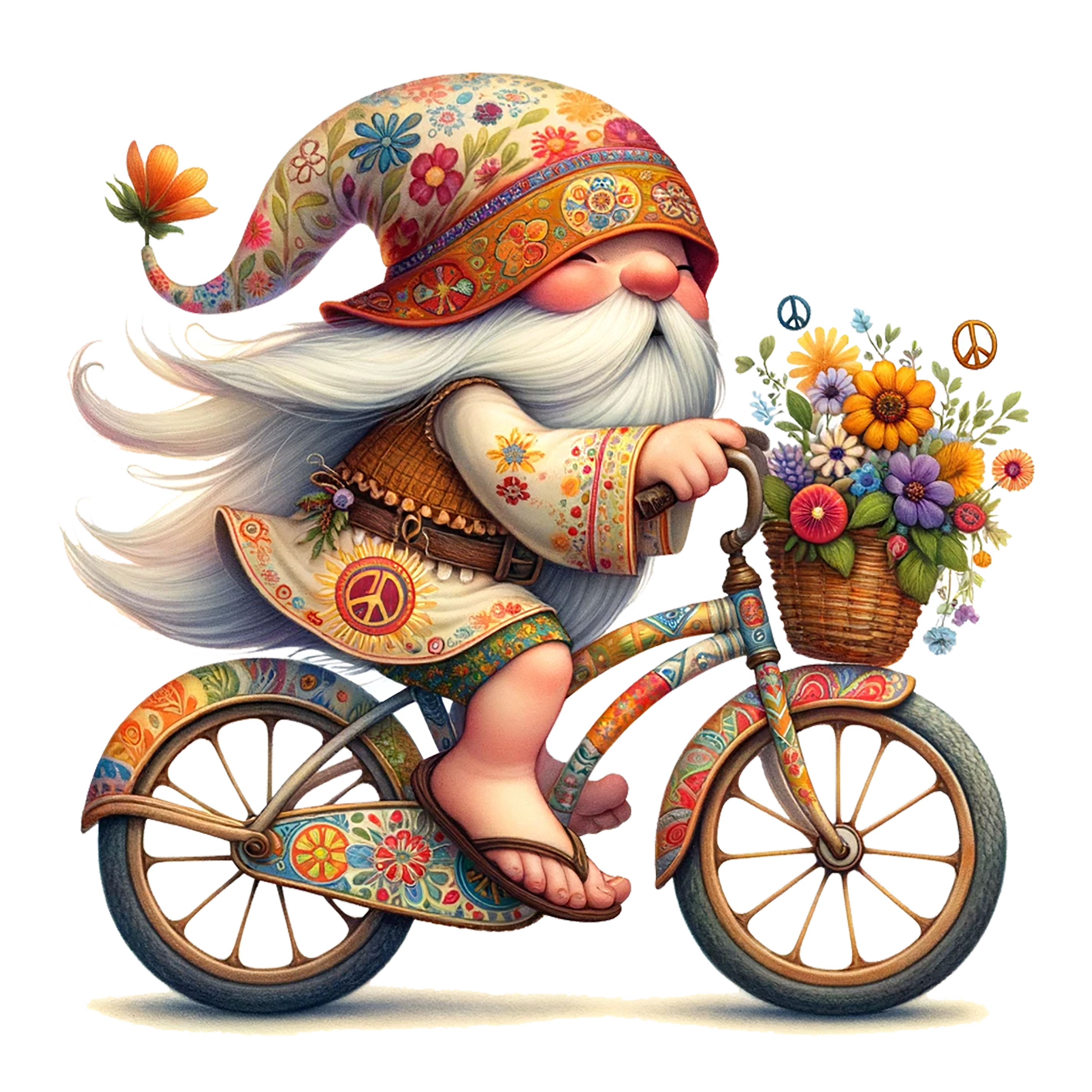 Gnome on Bike Decal