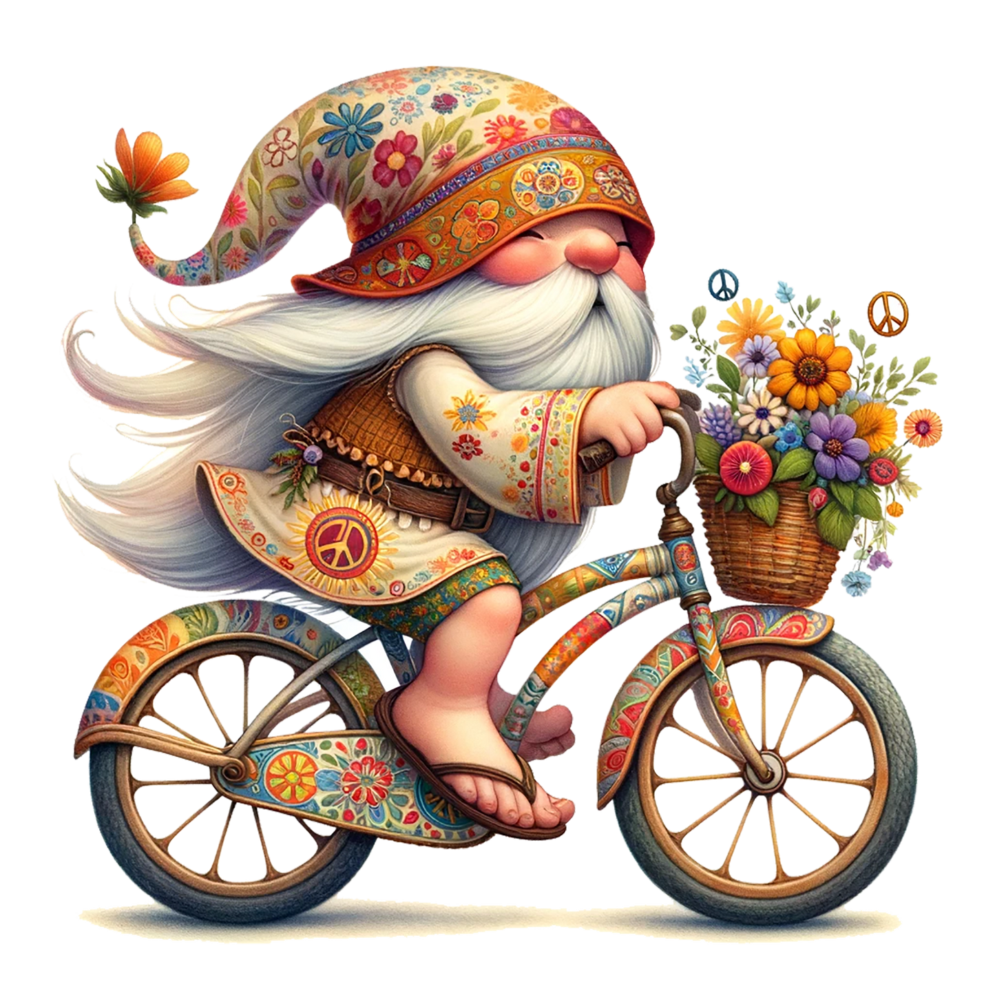 Gnome on Bike Decal