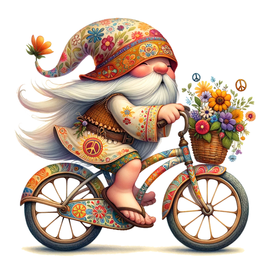 Gnome on Bike Decal