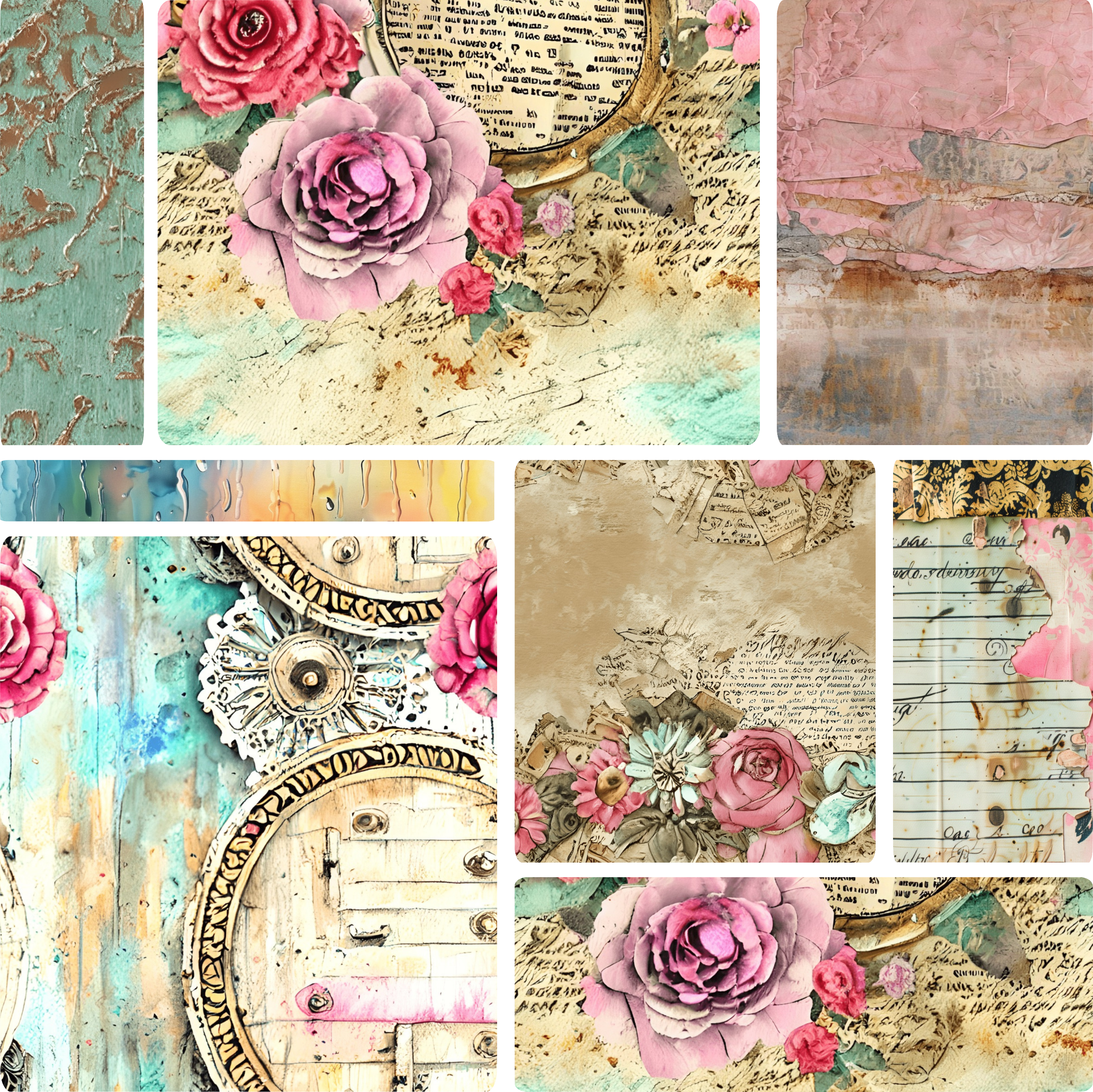 Vintage Floral Collection -Mixed Media 13