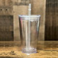 16oz Double wall snow globe w/white lid