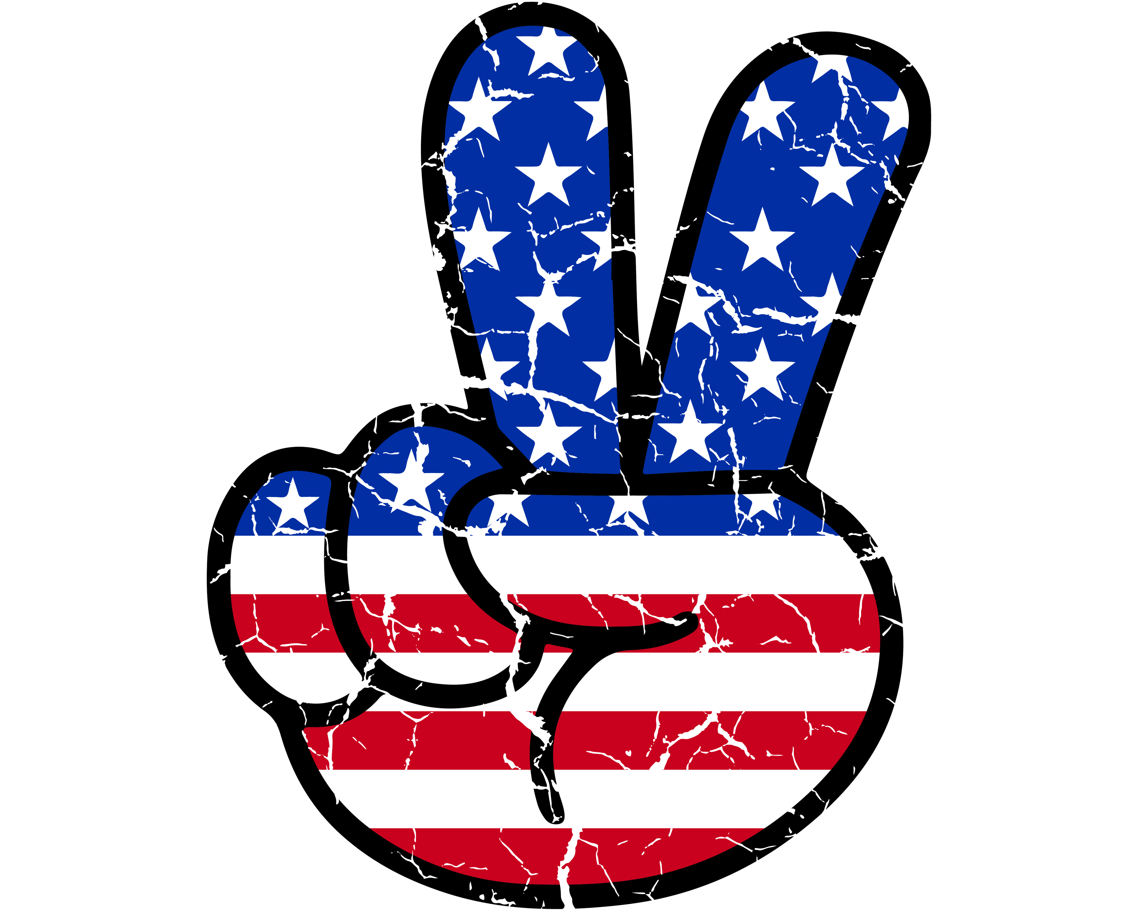 Flag Hand-Distressed