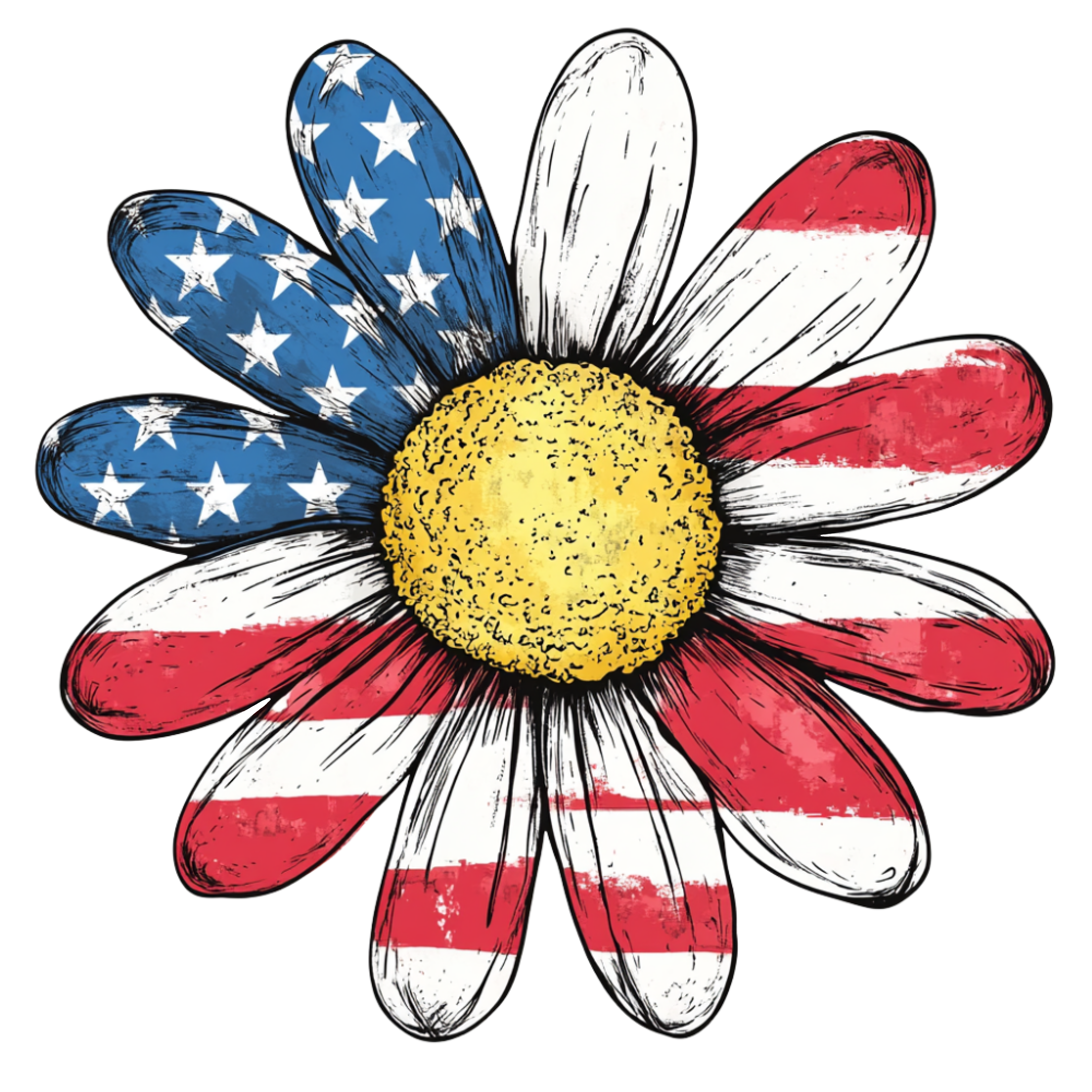 Flag Daisy Decal