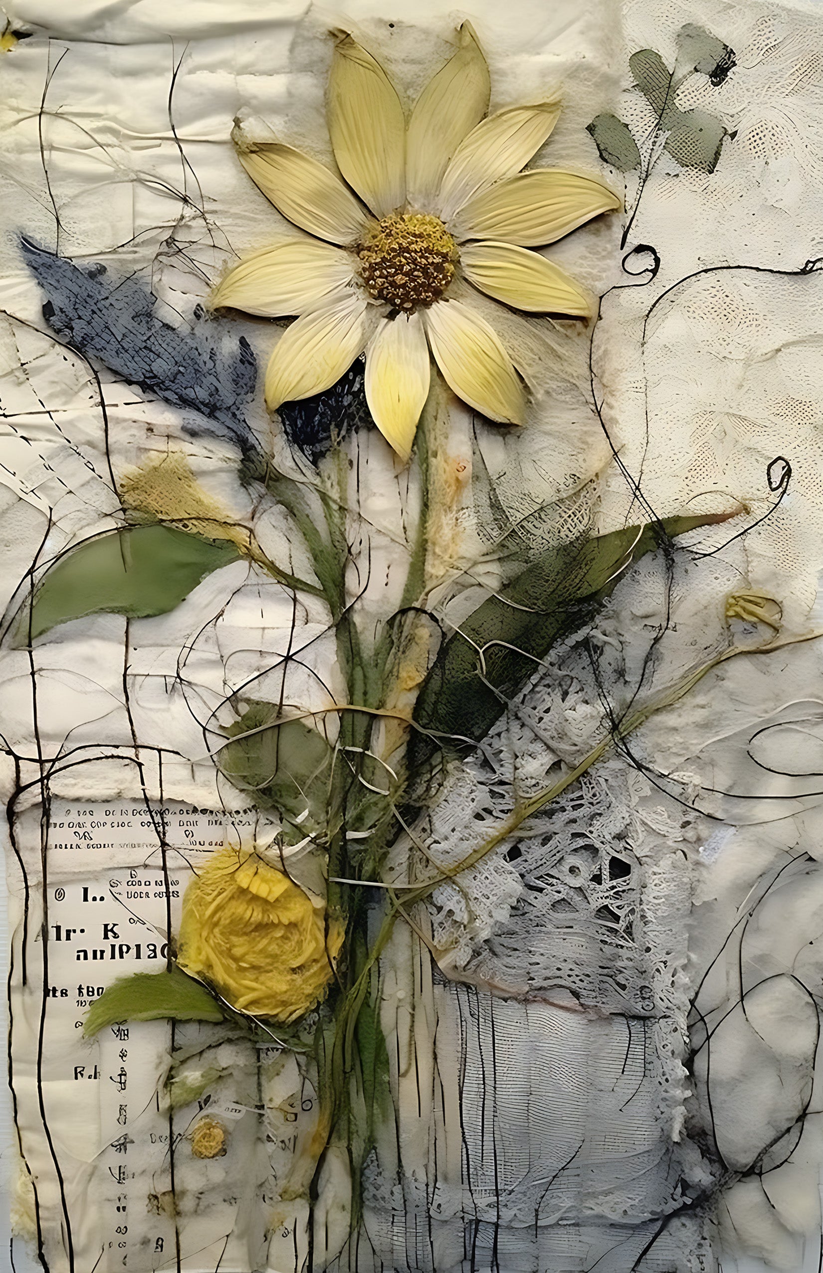 Grungy Yellow Daisy