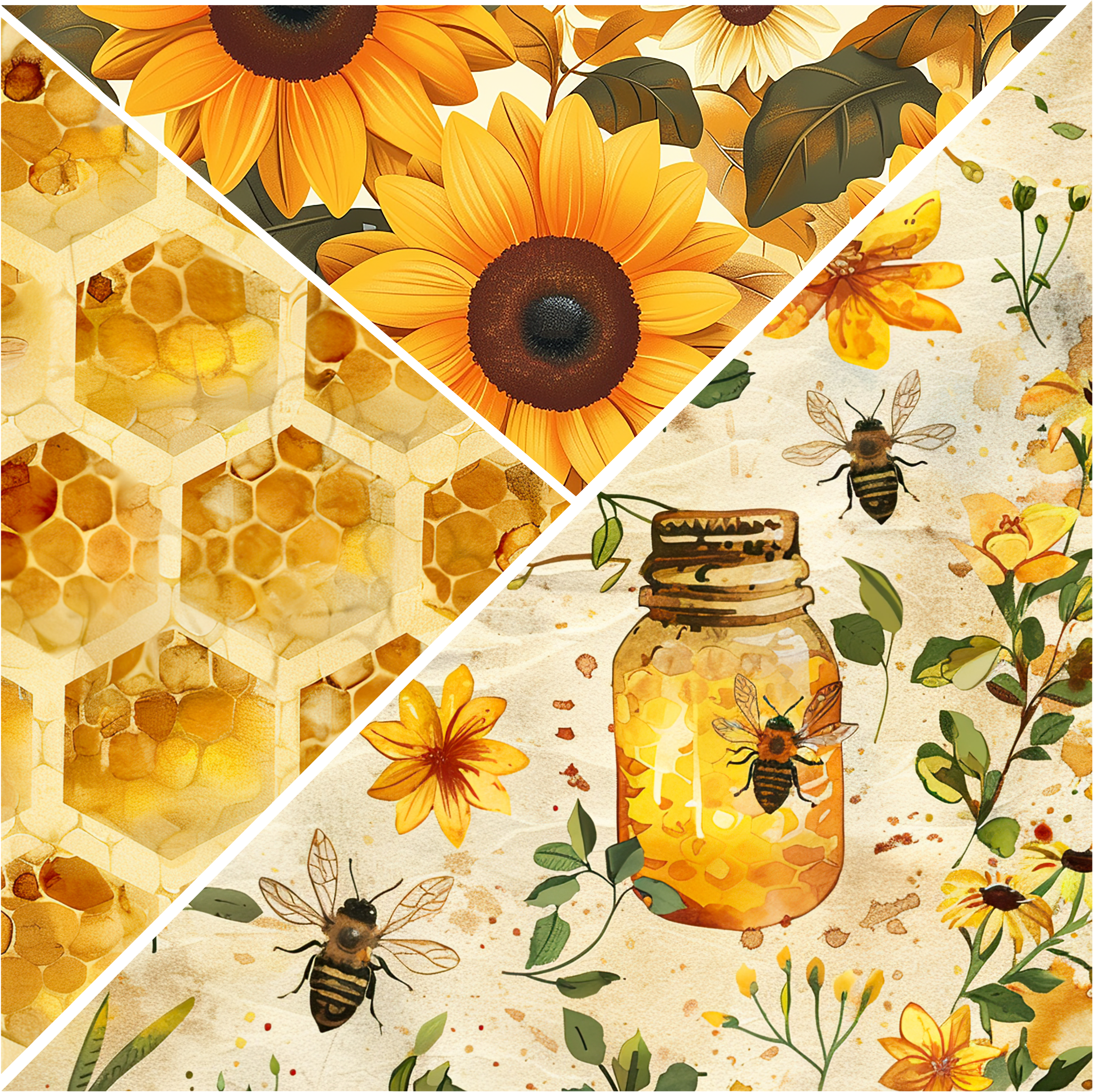 SPRING BEES MIXED MEDIA 3