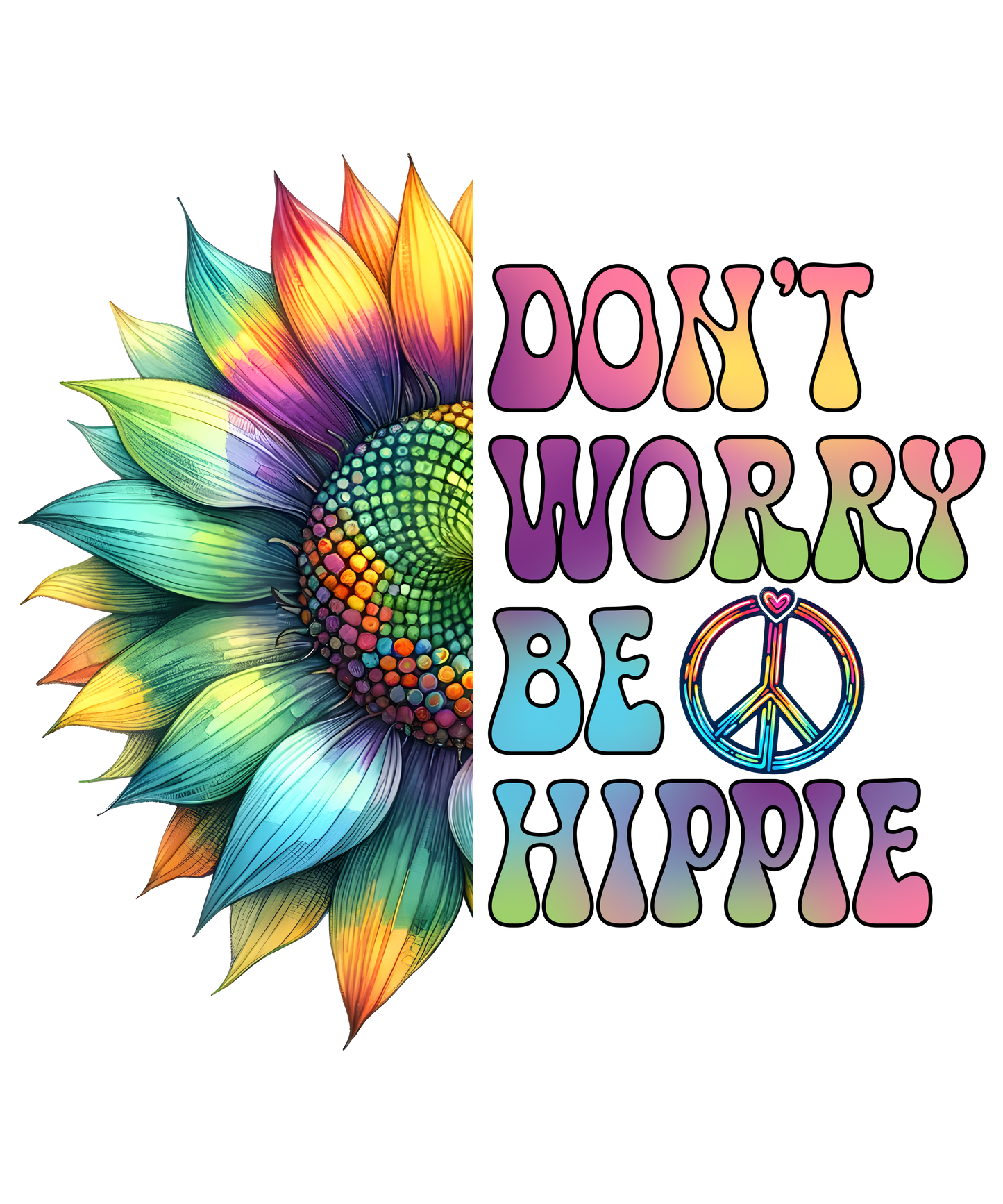 Don't Worry be Hippie Decal