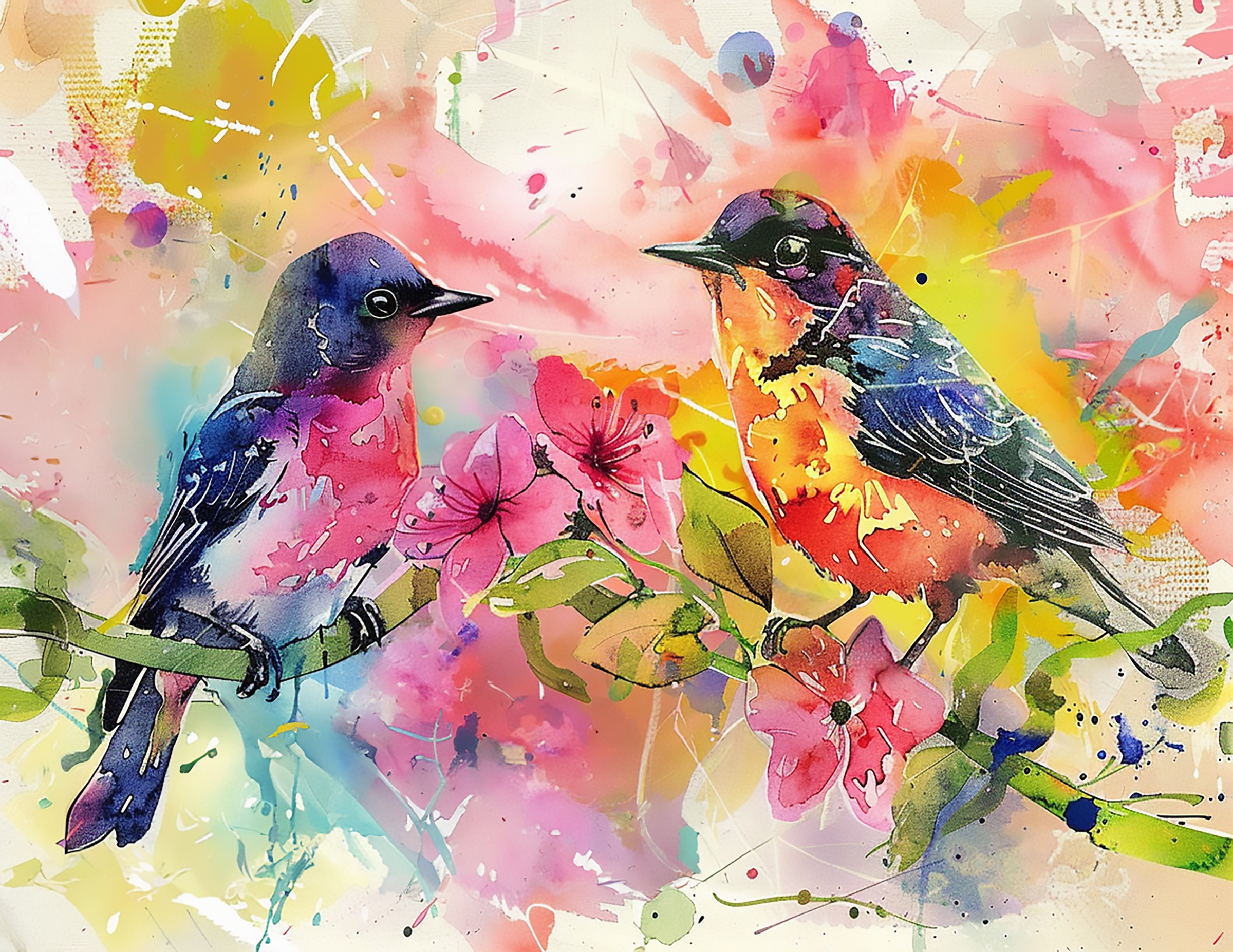 Abstract Colorful Bird Collection- Vinyl 1