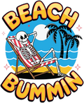 Beach Bummin Skeleton Decal