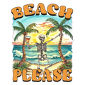Beach Please Skeleton Decal