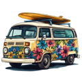 Beach Volkswagen Bus Decal