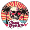 Beach Vibes Skull Decal