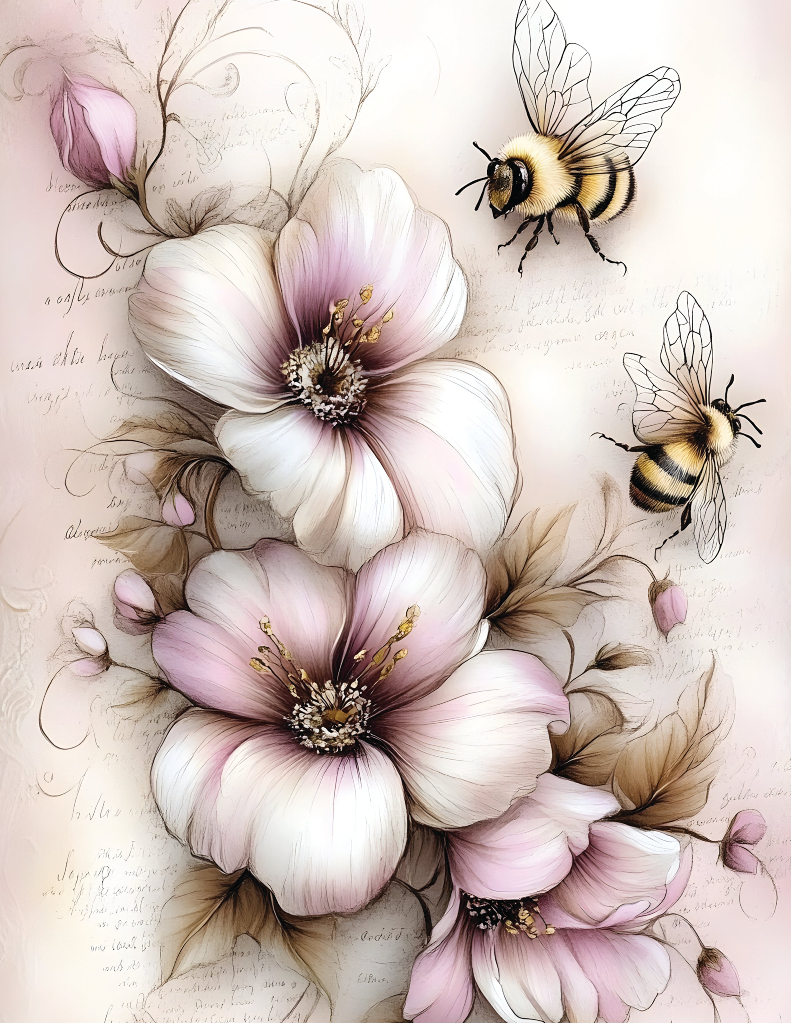 Soft Floral Bees 1