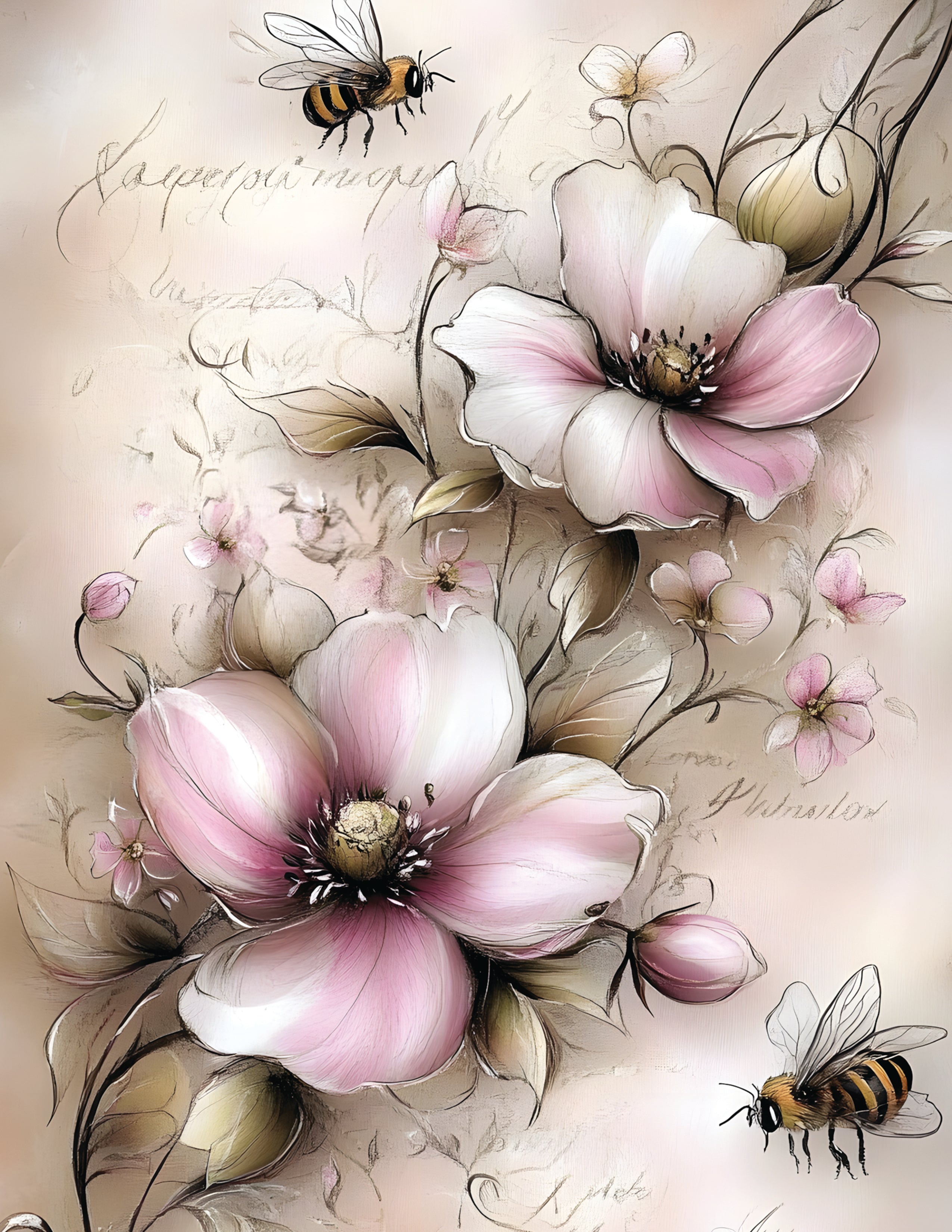 Soft Floral Bees 3