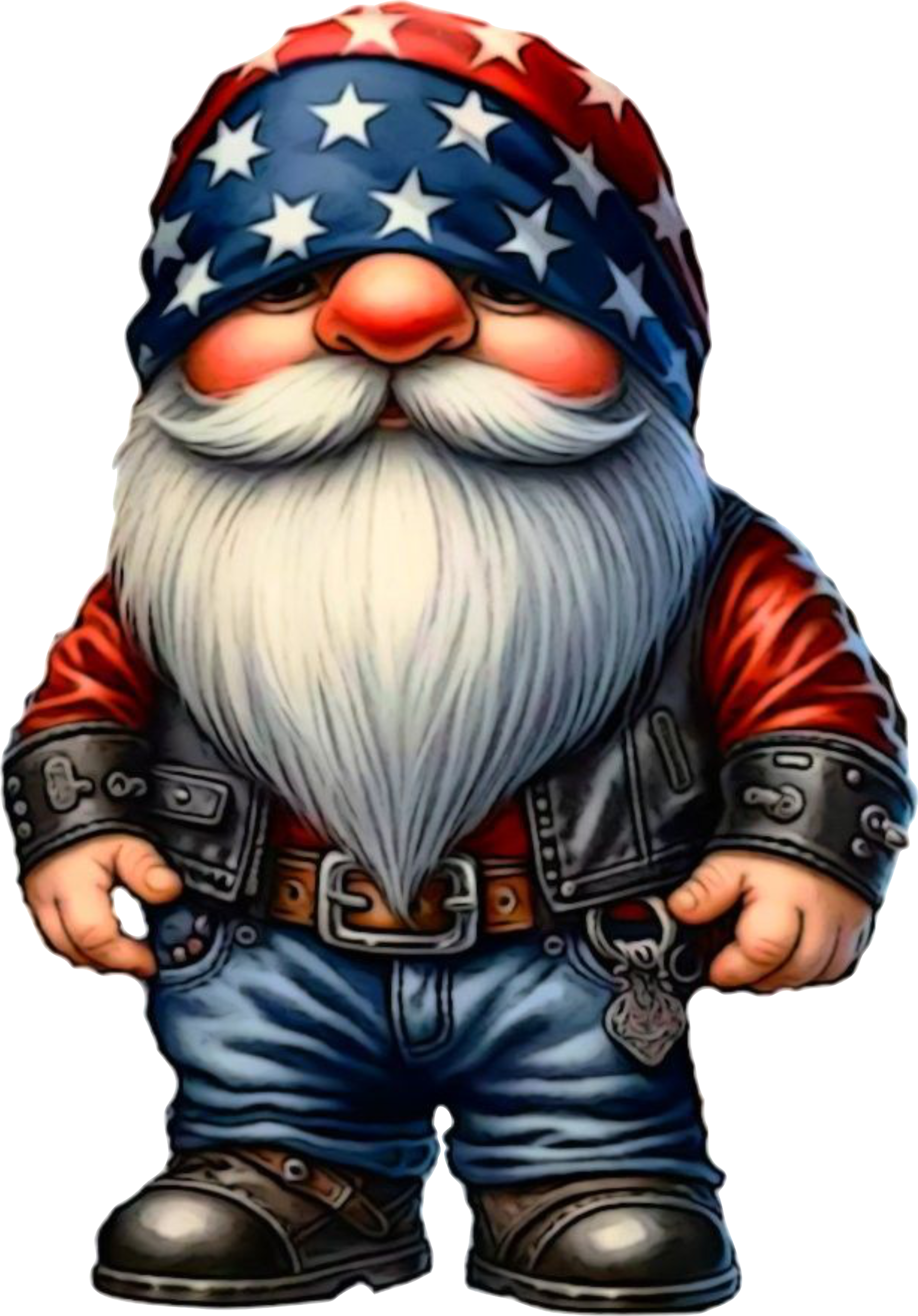 Patriotic Biker Gnome