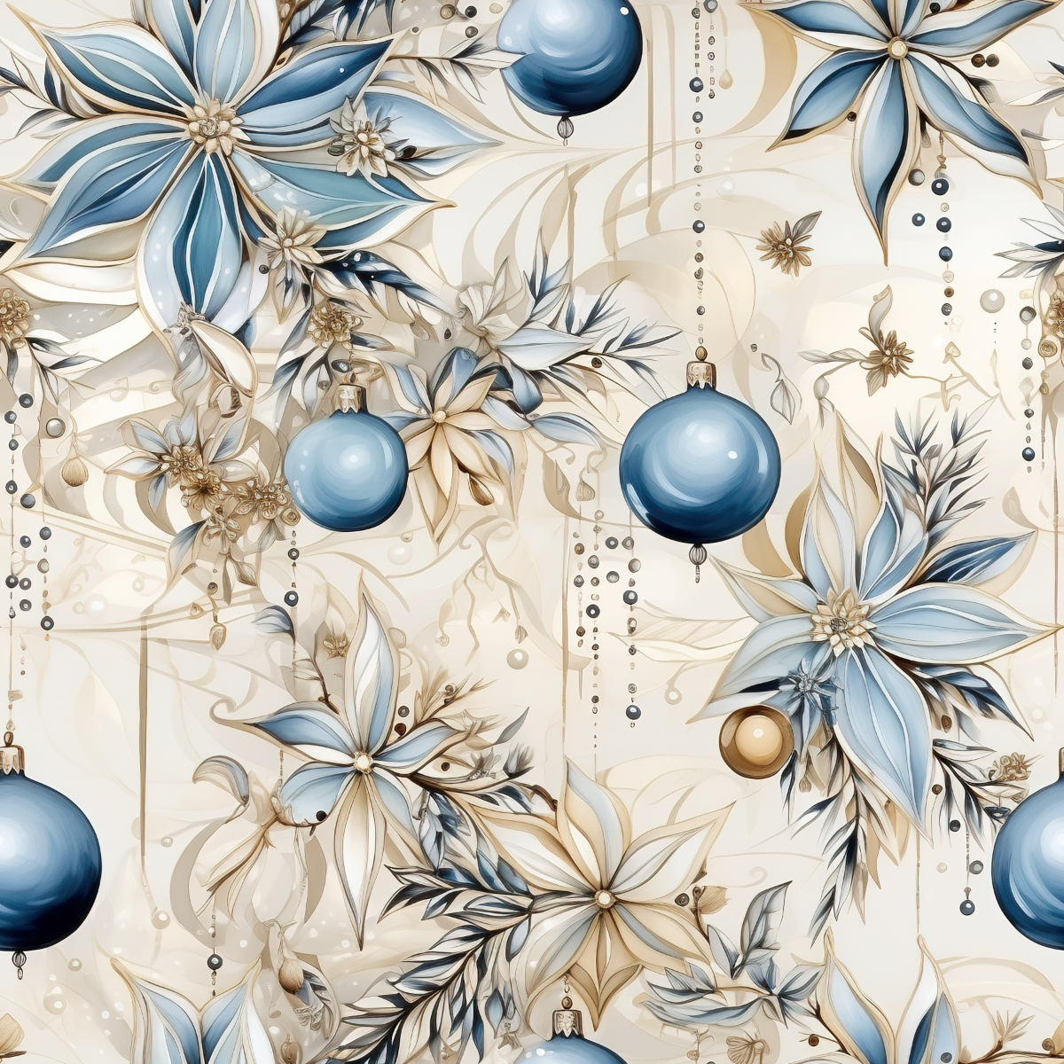 Blue Floral Christmas Collection