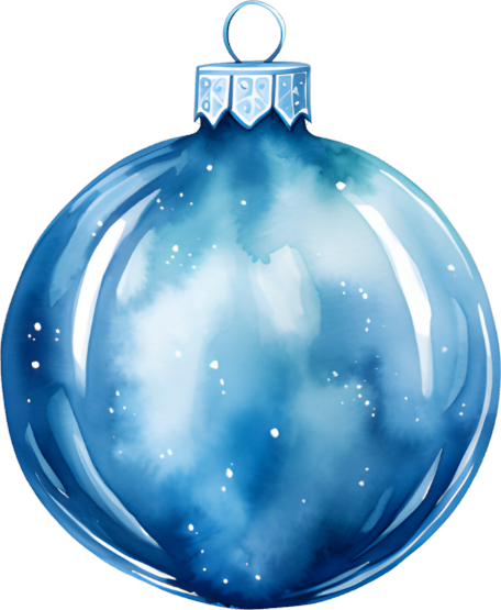 Blue Floral Christmas Collection- Bauble 1