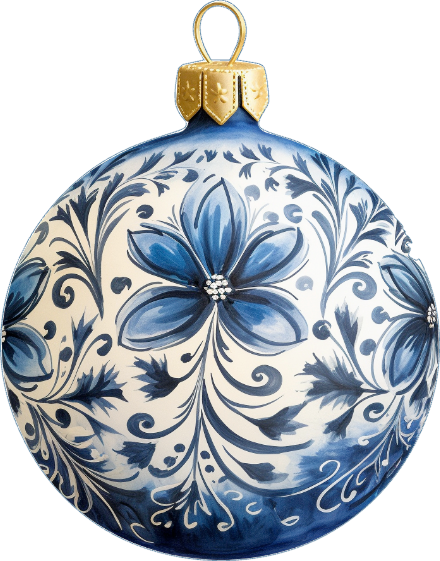 Blue Floral Christmas Collection